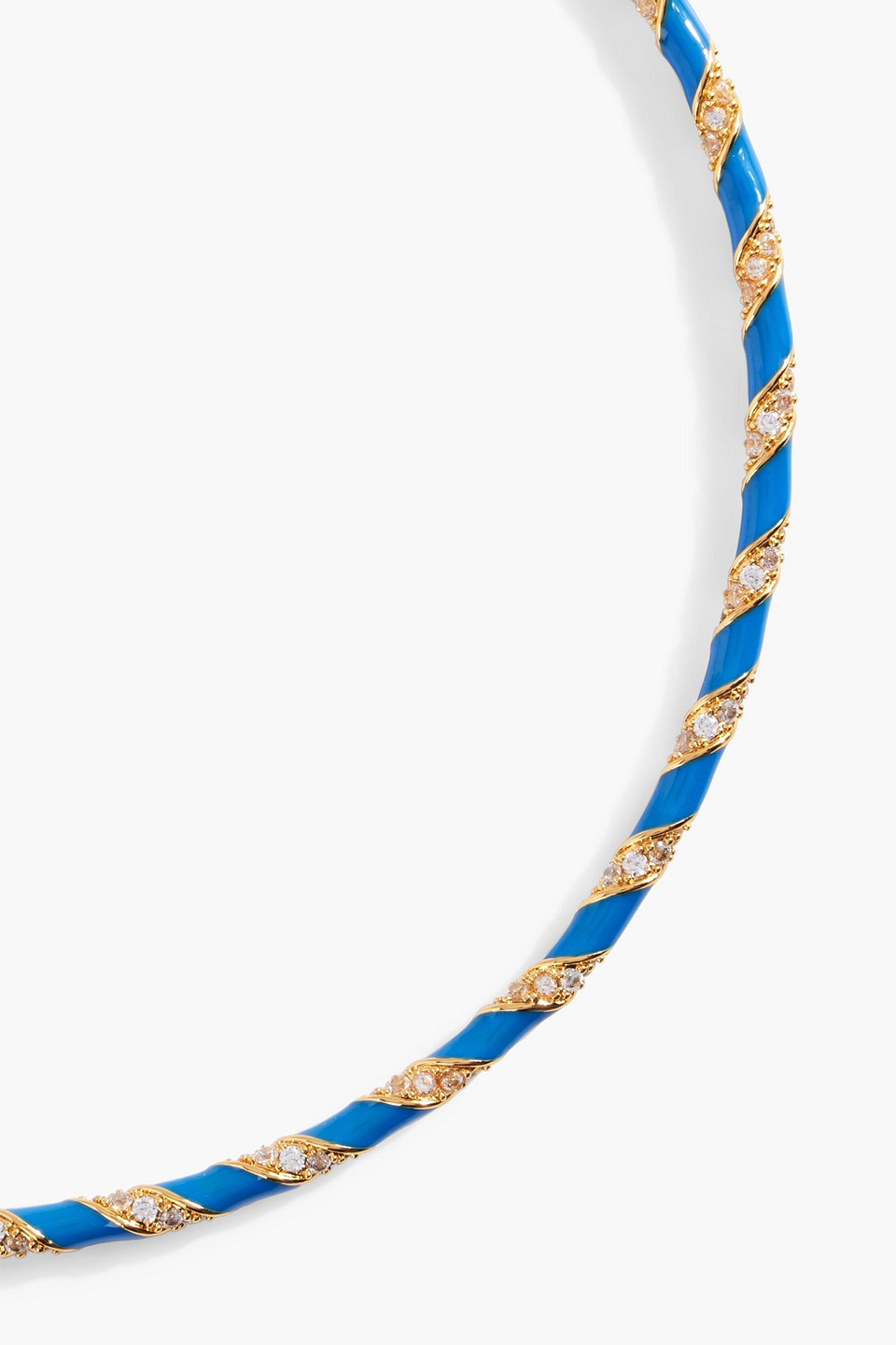 Shop Zimmermann Gold-tone, Crystal And Enamel Choker In Royal Blue