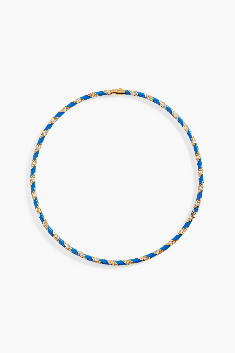 Zimmermann Gold-tone, Crystal And Enamel Choker In Royal Blue