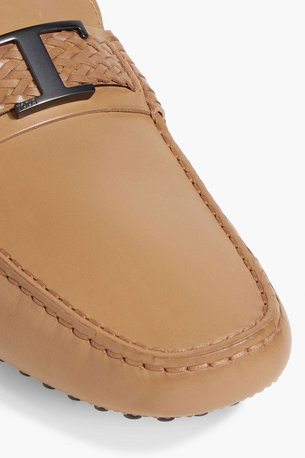 TOD'S T Timeless embellished leather driving shoes