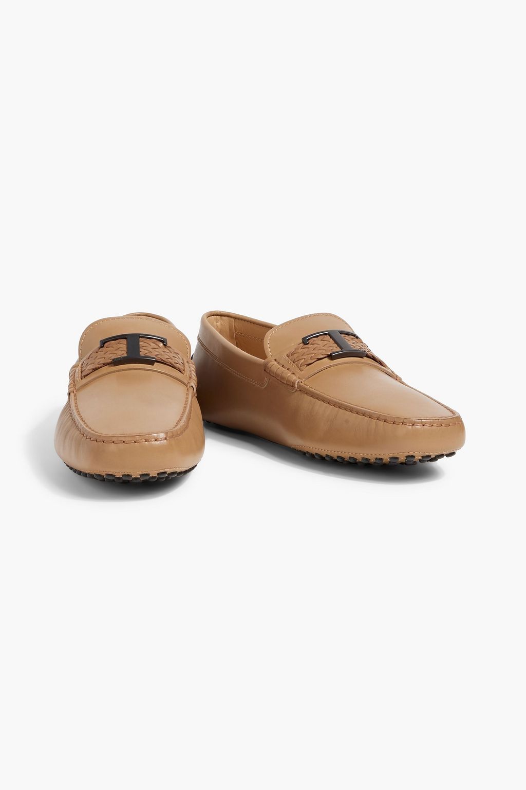 TOD'S T Timeless embellished leather driving shoes