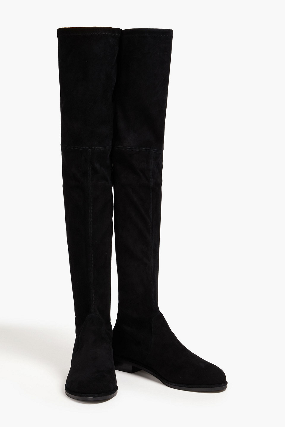 Stuart Weitzman Genna City Suede Over-the-knee Boot In Black