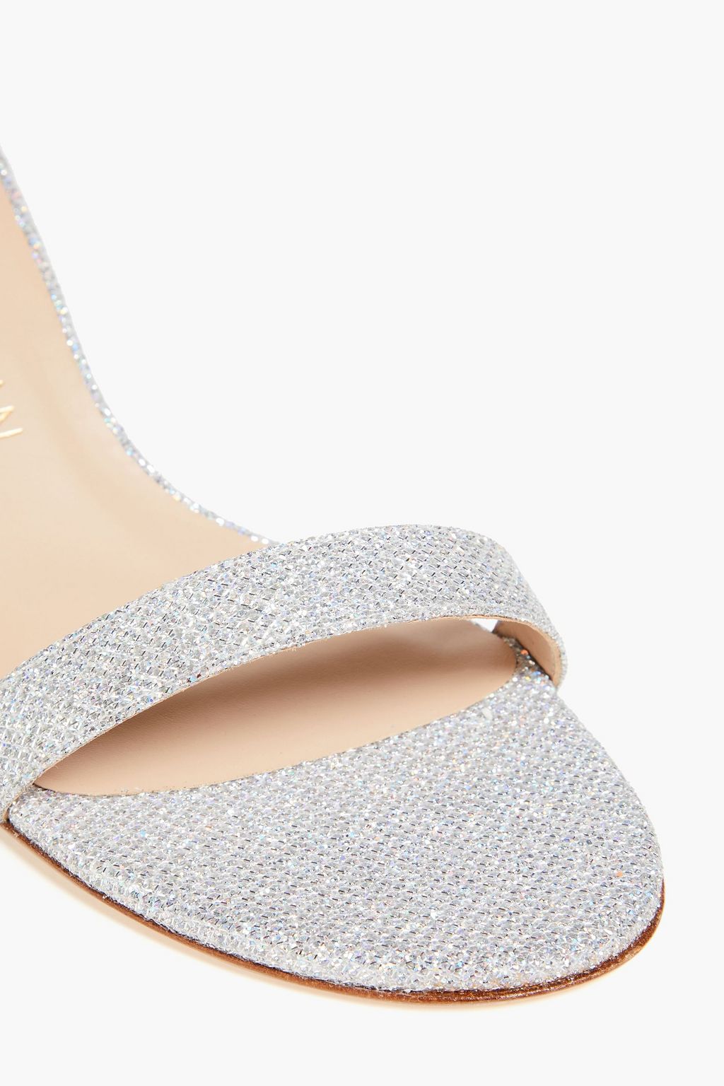 STUART WEITZMAN 글리터 디테일 라메 샌들