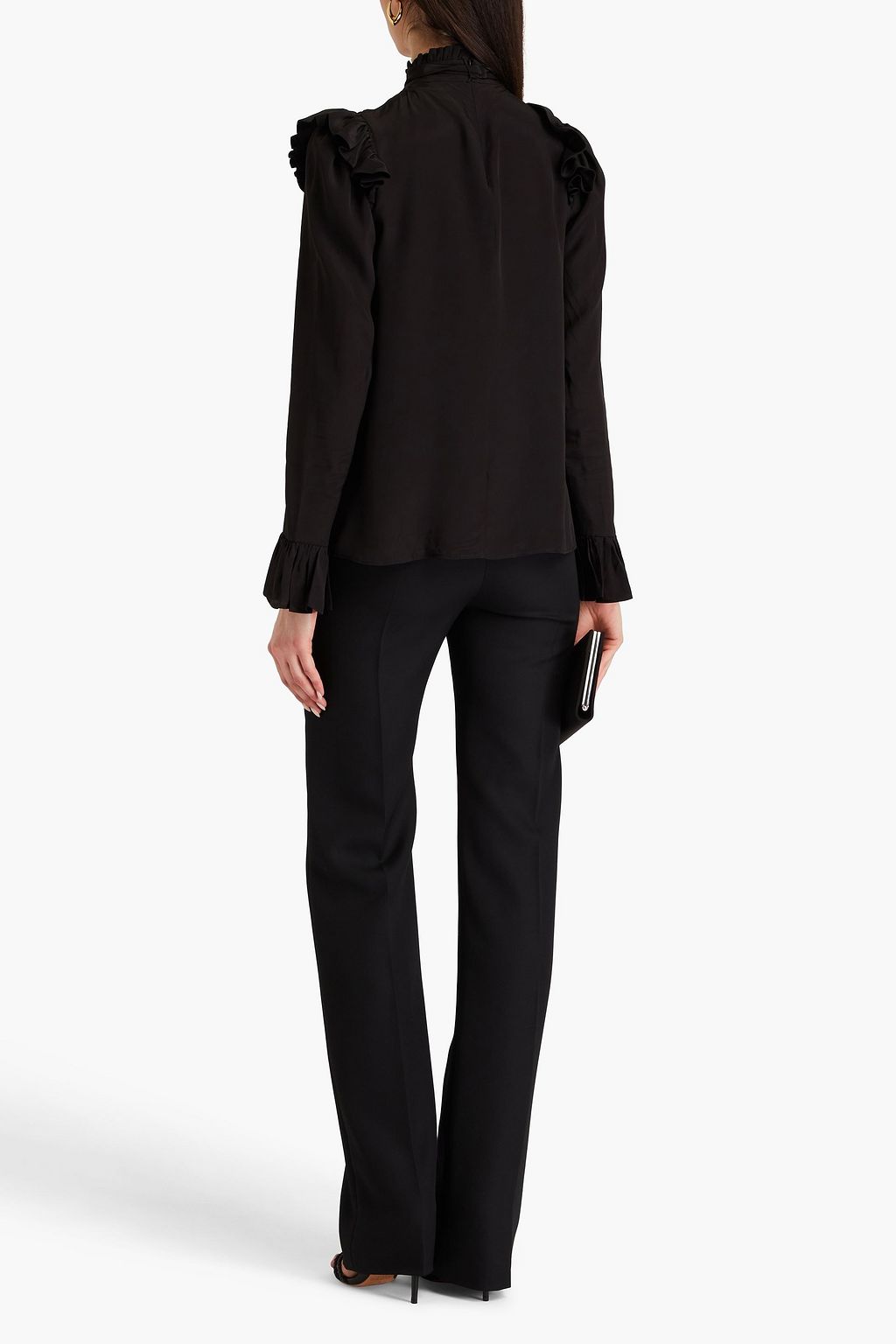 ZIMMERMANN Pussy-bow ruffled crepe de chine blouse