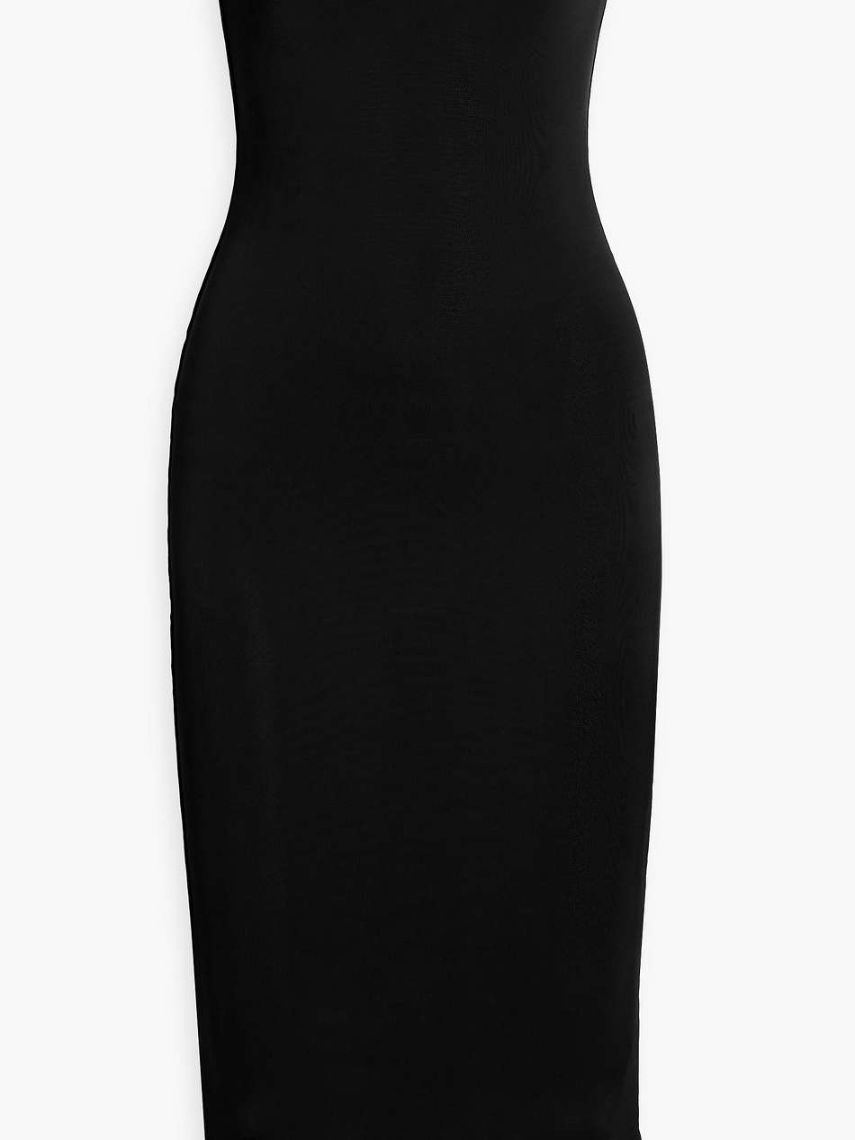 strapless stretch-mesh midi dress