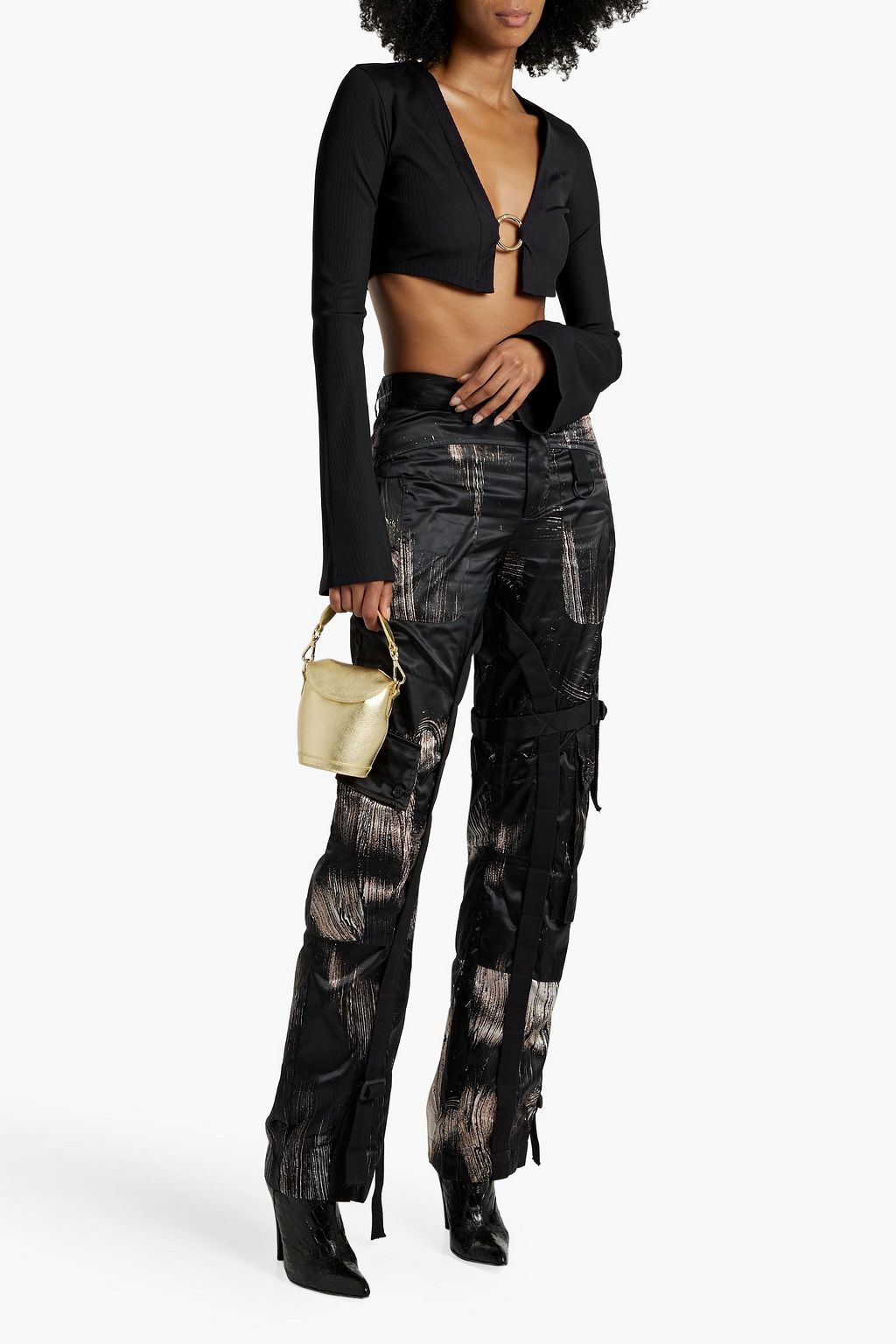 LOUISA BALLOU Printed satin cargo pants