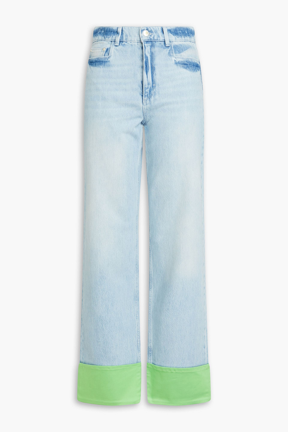 Wandler Twill-paneled High-rise Boyfriend Jeans In Light Denim