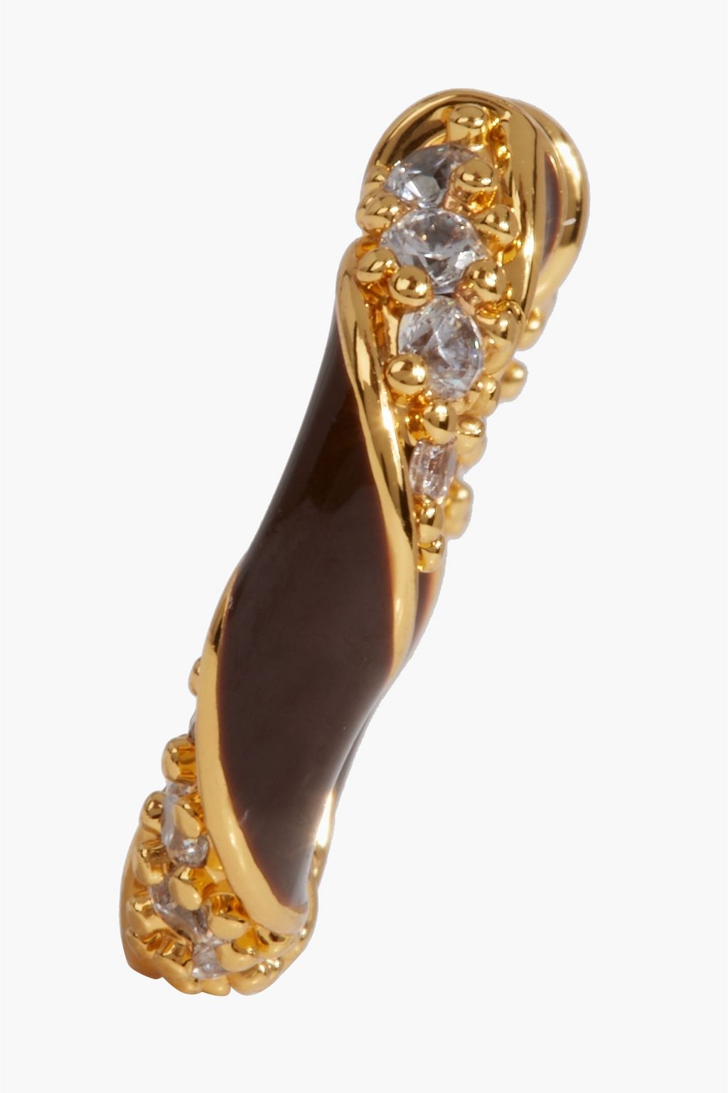ZIMMERMANN Gold-tone, crystal and enamel hoop earrings