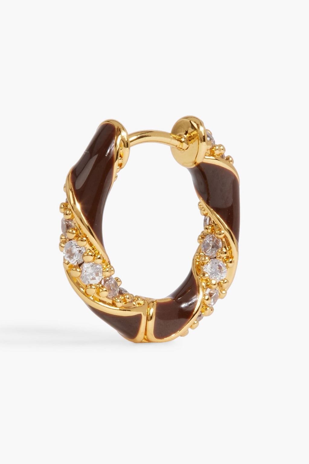 ZIMMERMANN Gold-tone, crystal and enamel hoop earrings