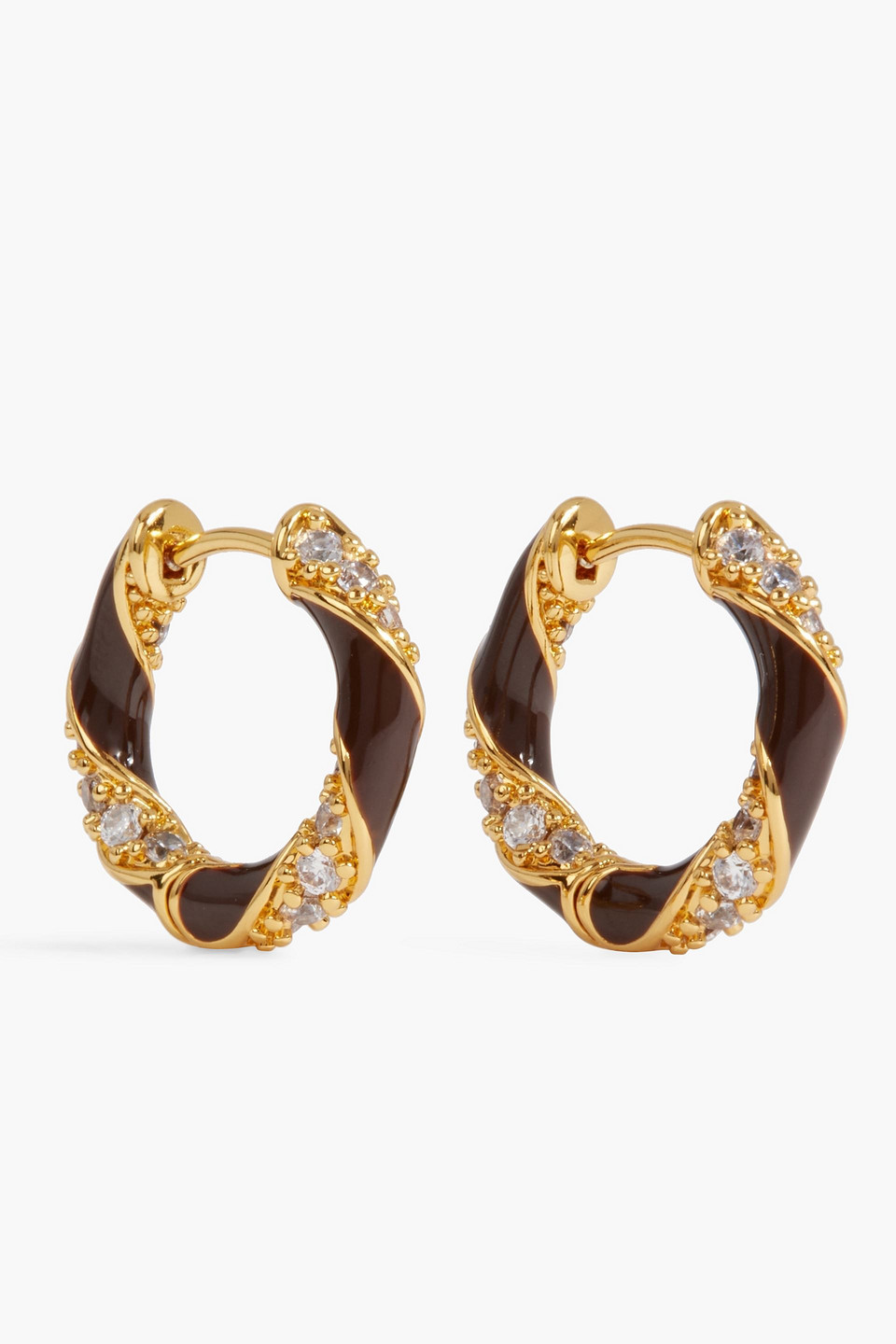 Zimmermann Gold-tone, Crystal And Enamel Hoop Earrings
