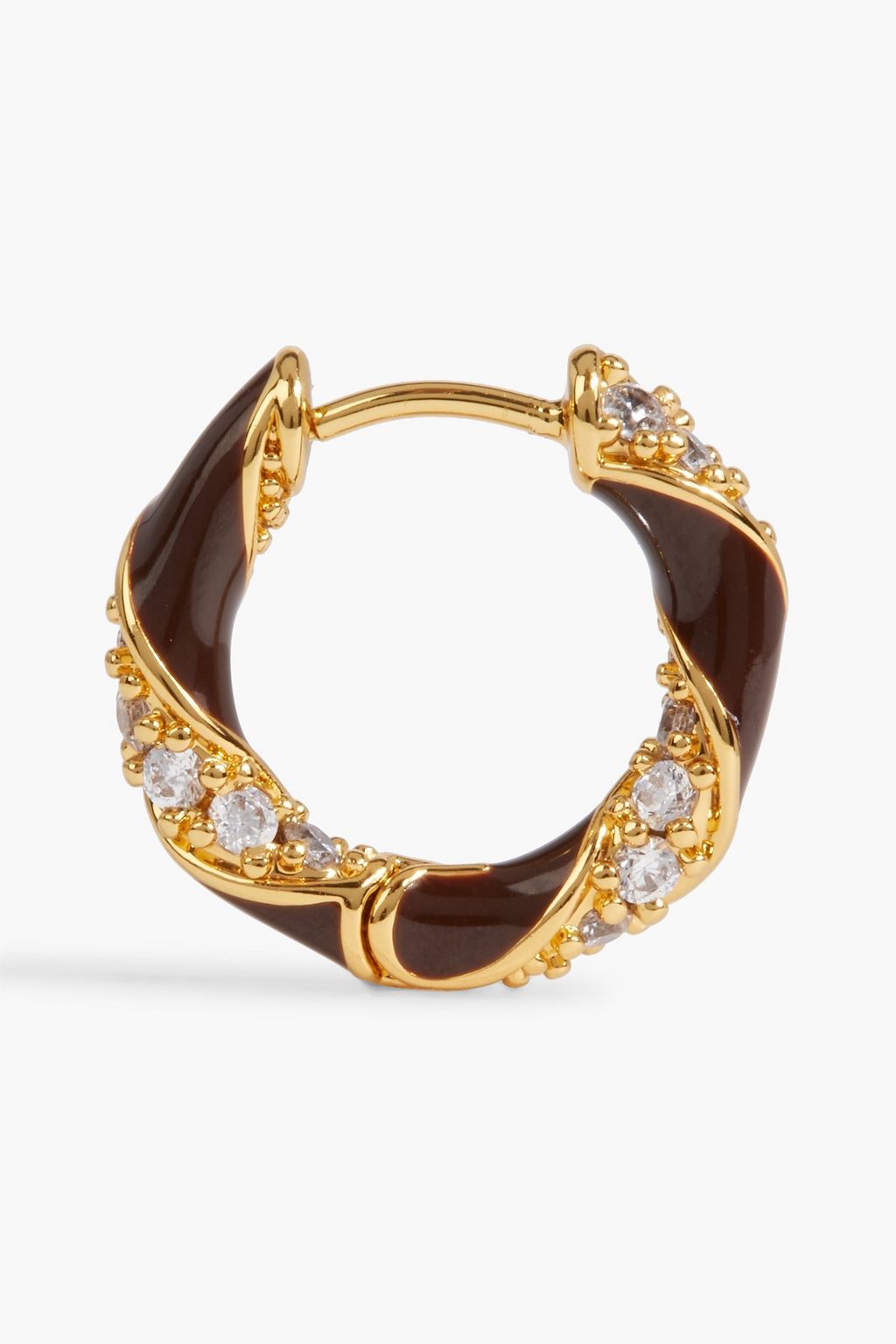 ZIMMERMANN Gold-tone, crystal and enamel hoop earrings