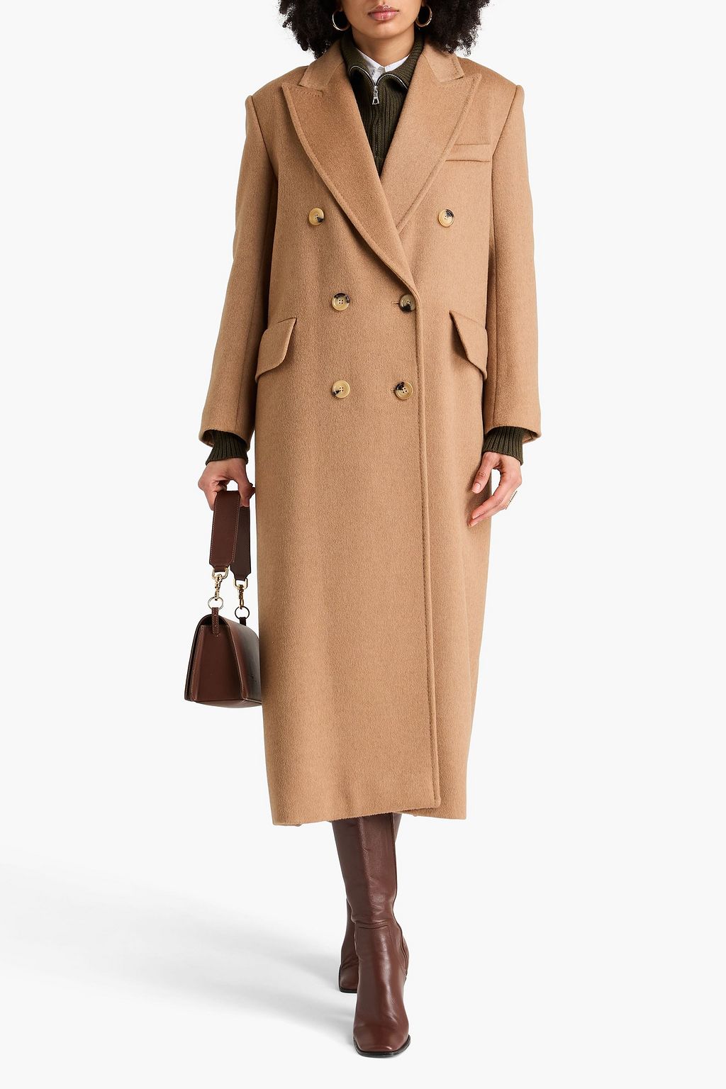 MAX MARA Fungo doppelreihiger Mantel aus Wollfilz