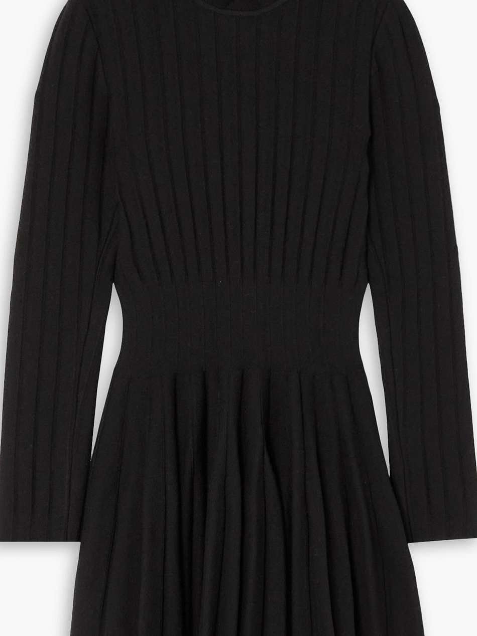 ribbed wool-blend mini dress