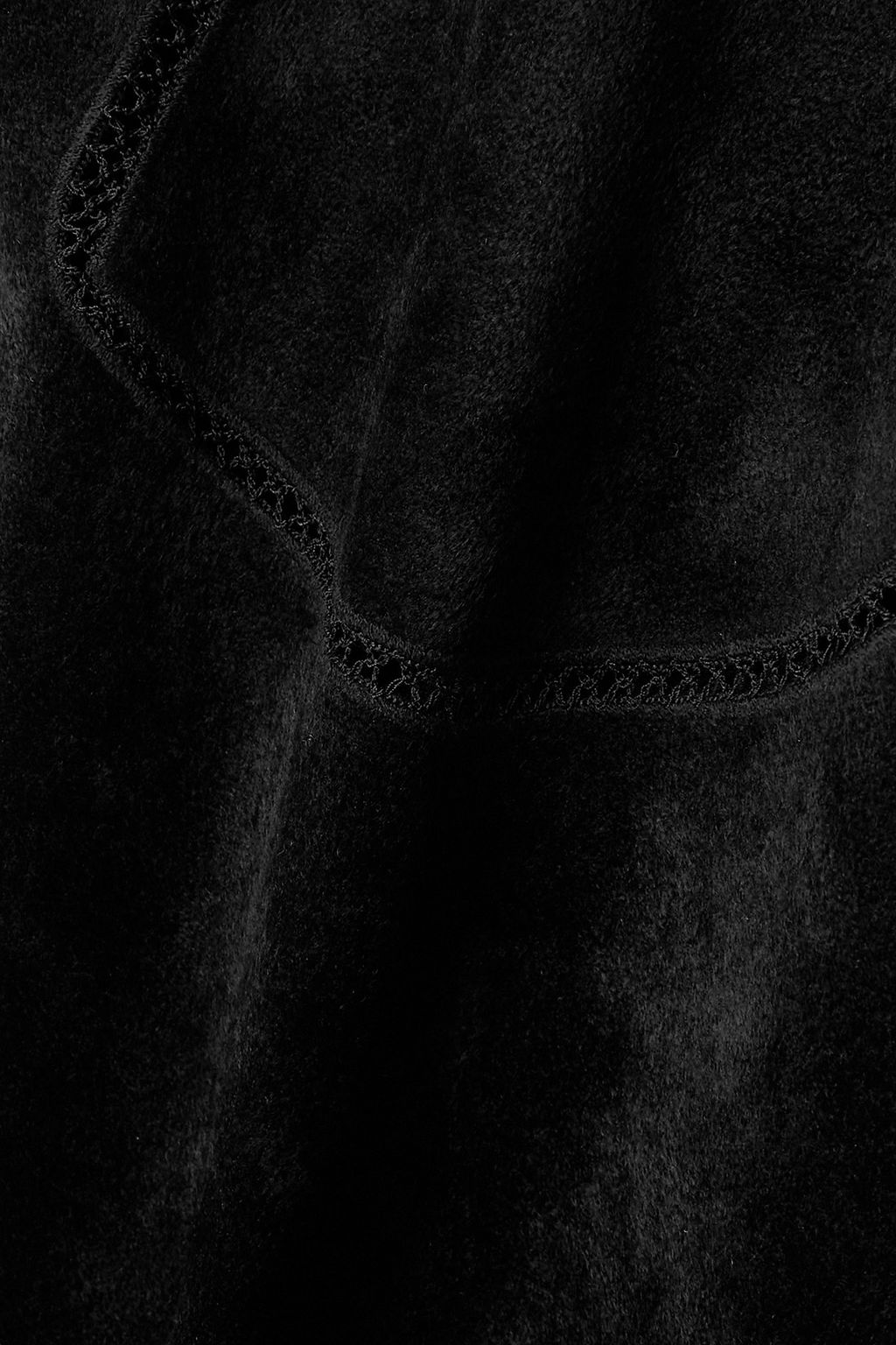 ALAÏA Off-the-shoulder lace-trimmed velvet midi dress