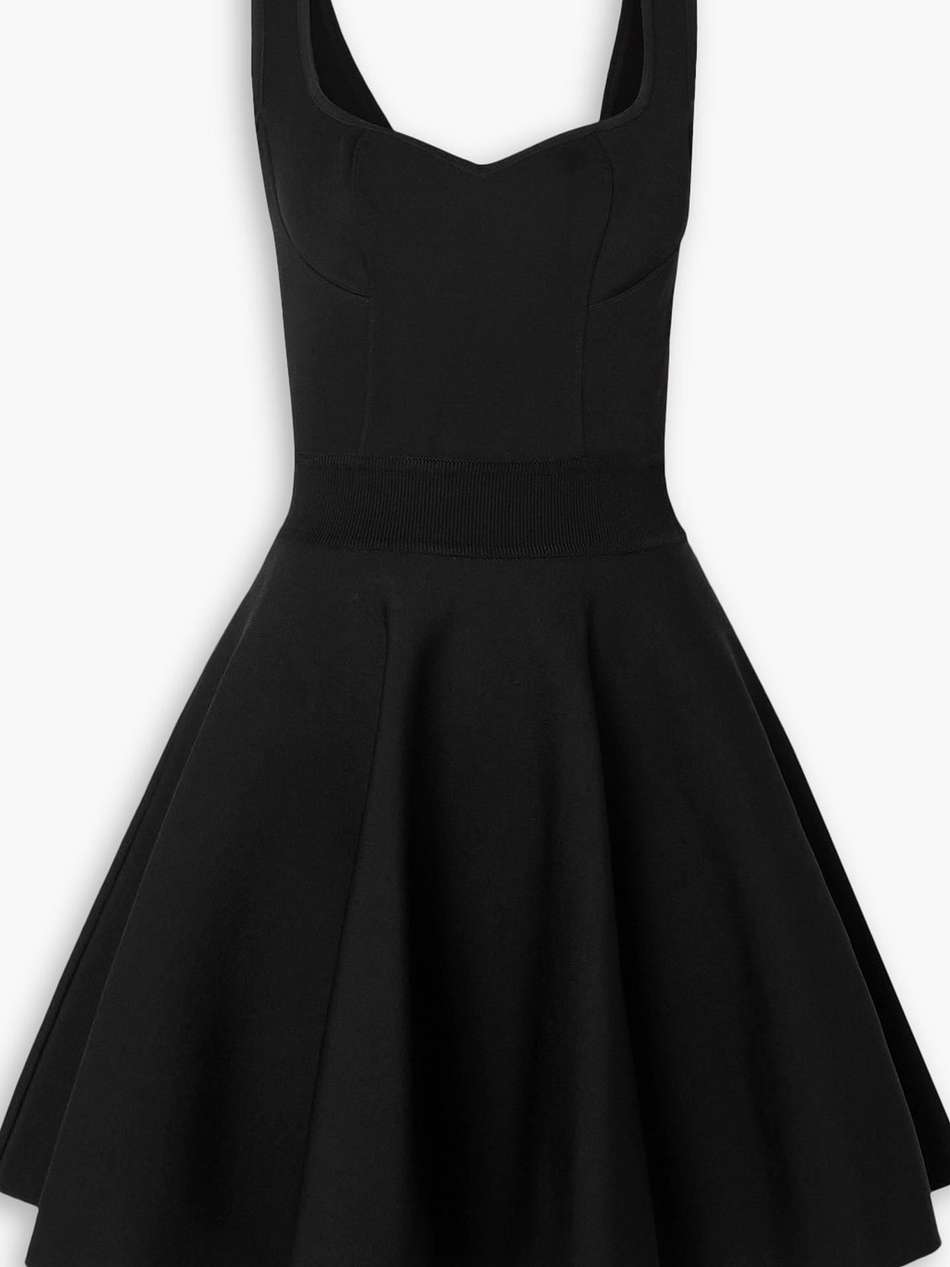 fluted knitted mini dress