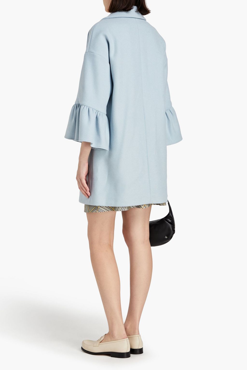 REDVALENTINO Ruffled wool-blend felt coat