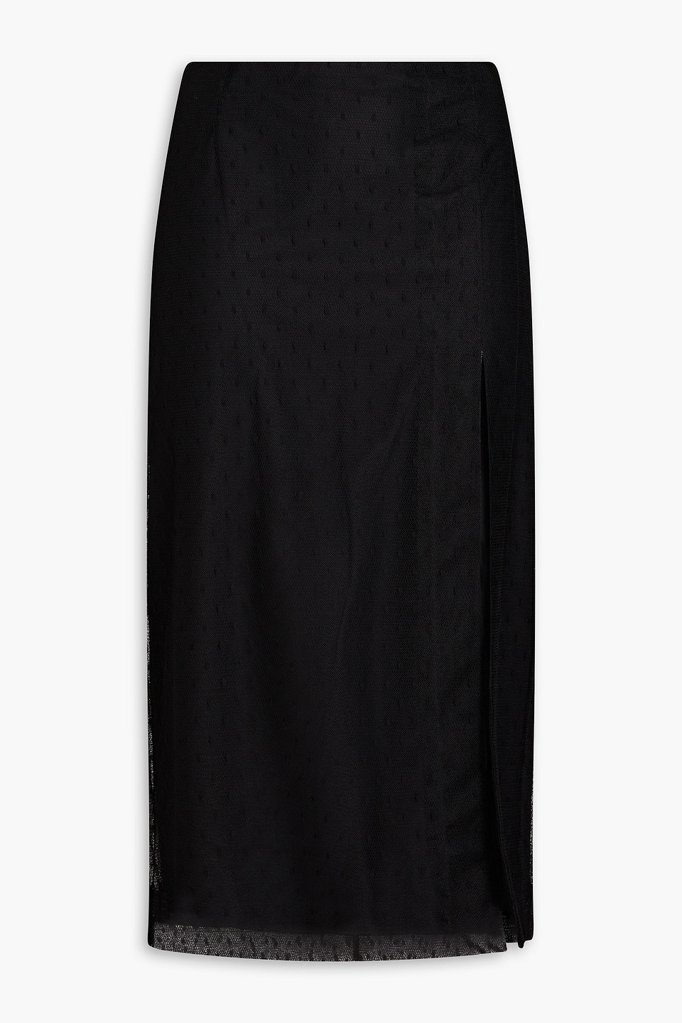 Red Valentino Point D'esprit Midi Skirt In Black