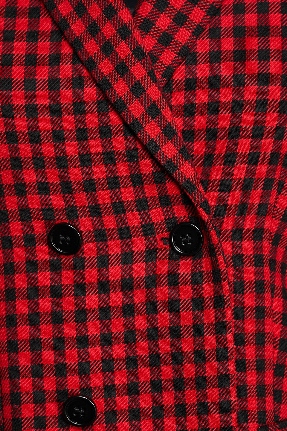 Red Valentino Double-breasted Gingham Tweed Blazer In Red