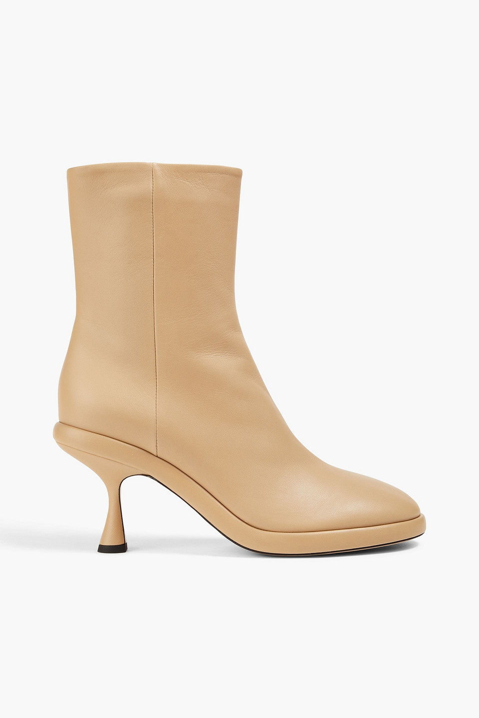 Wandler Leather Ankle Boots In Beige