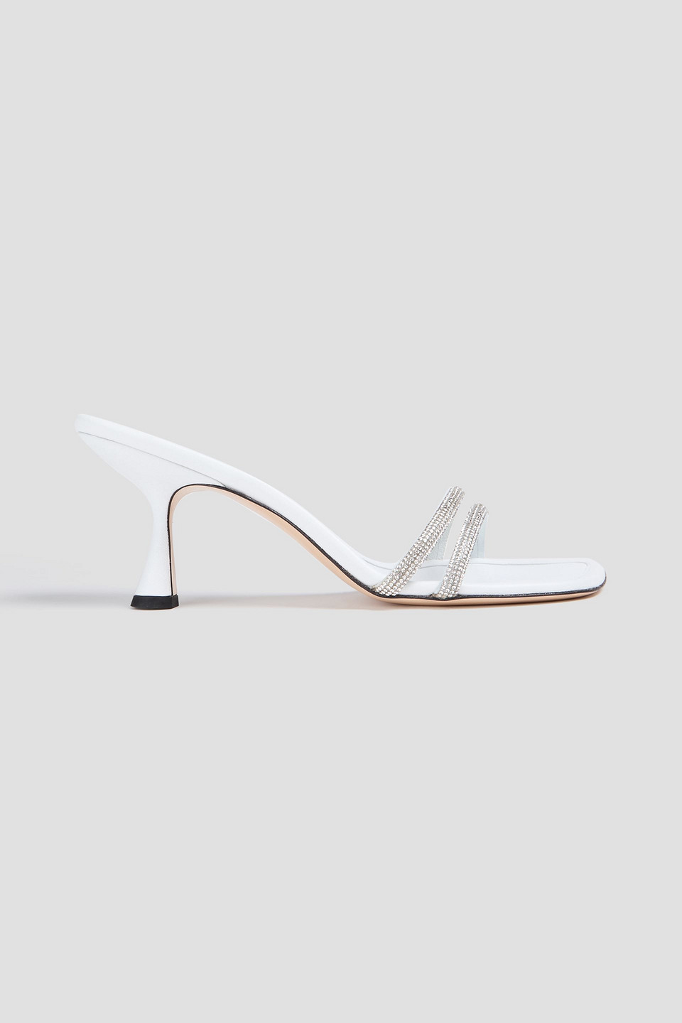 Wandler Crystal-embellished Leather Mules In White