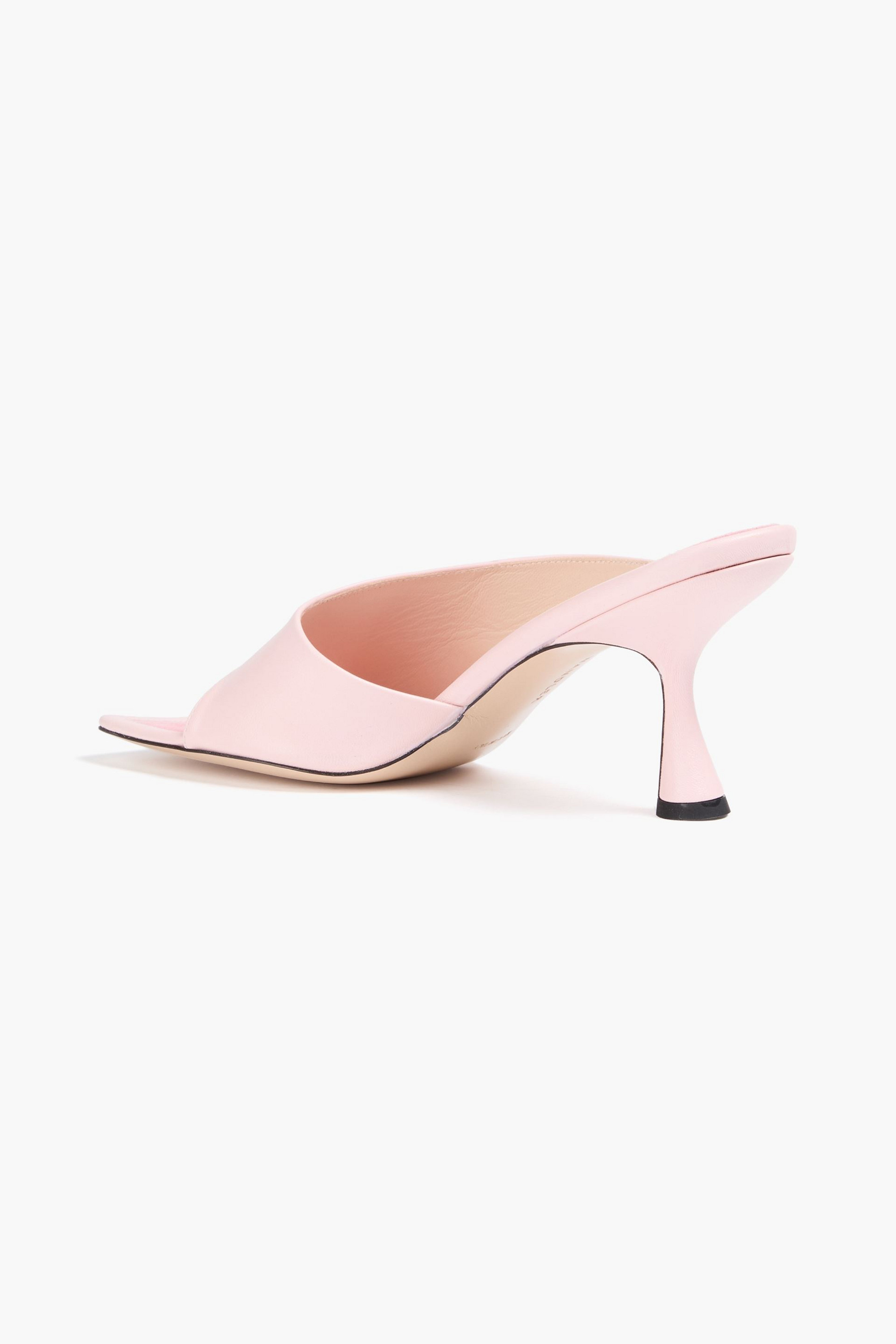 WANDLER Gaia leather wedge mules