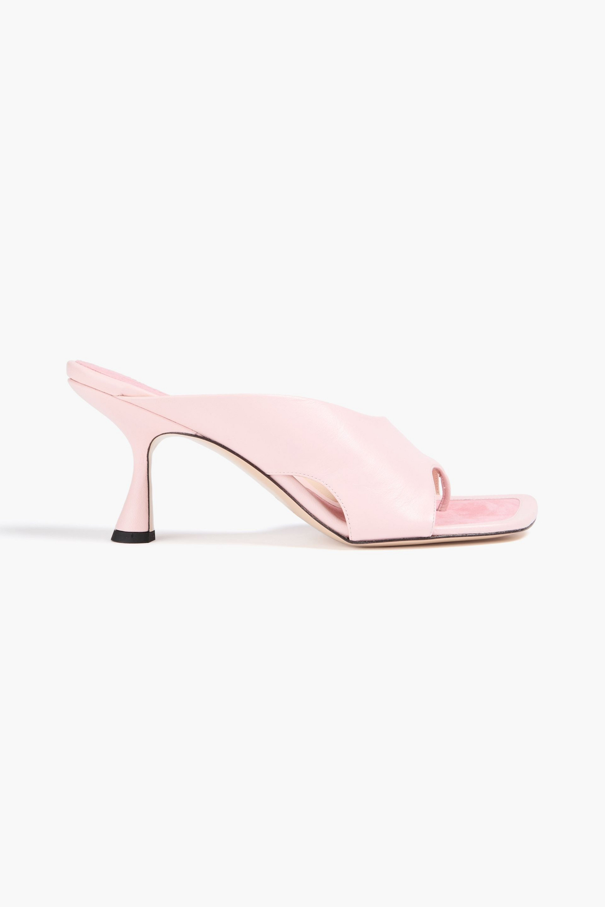 WANDLER Gaia leather wedge mules
