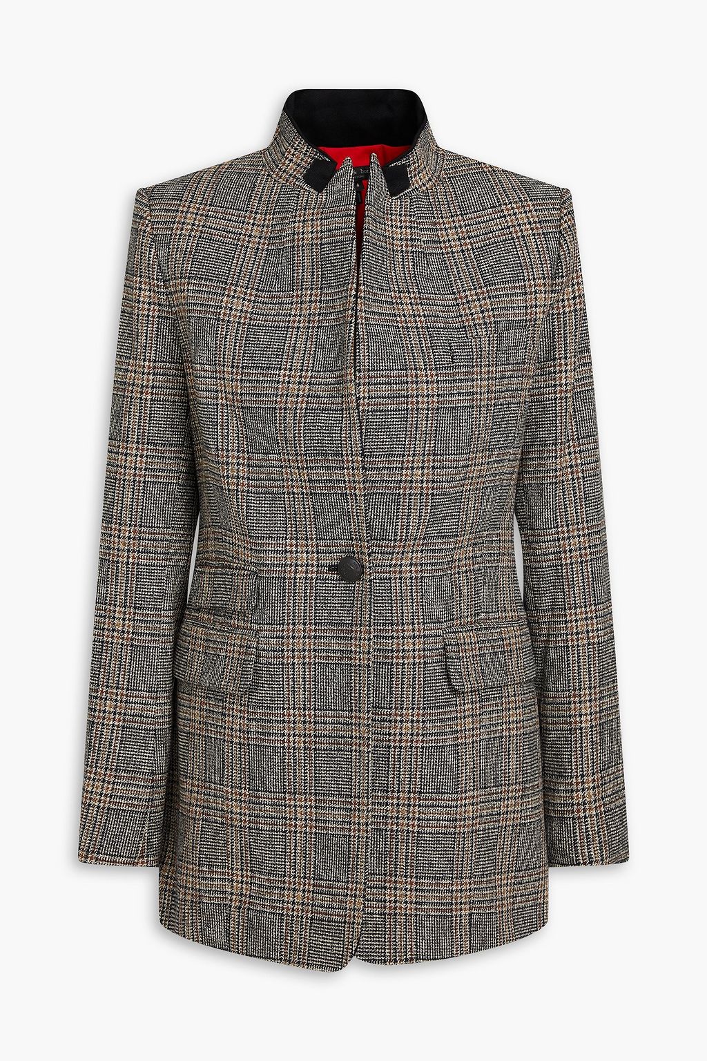 Checked wool jacket hotsell