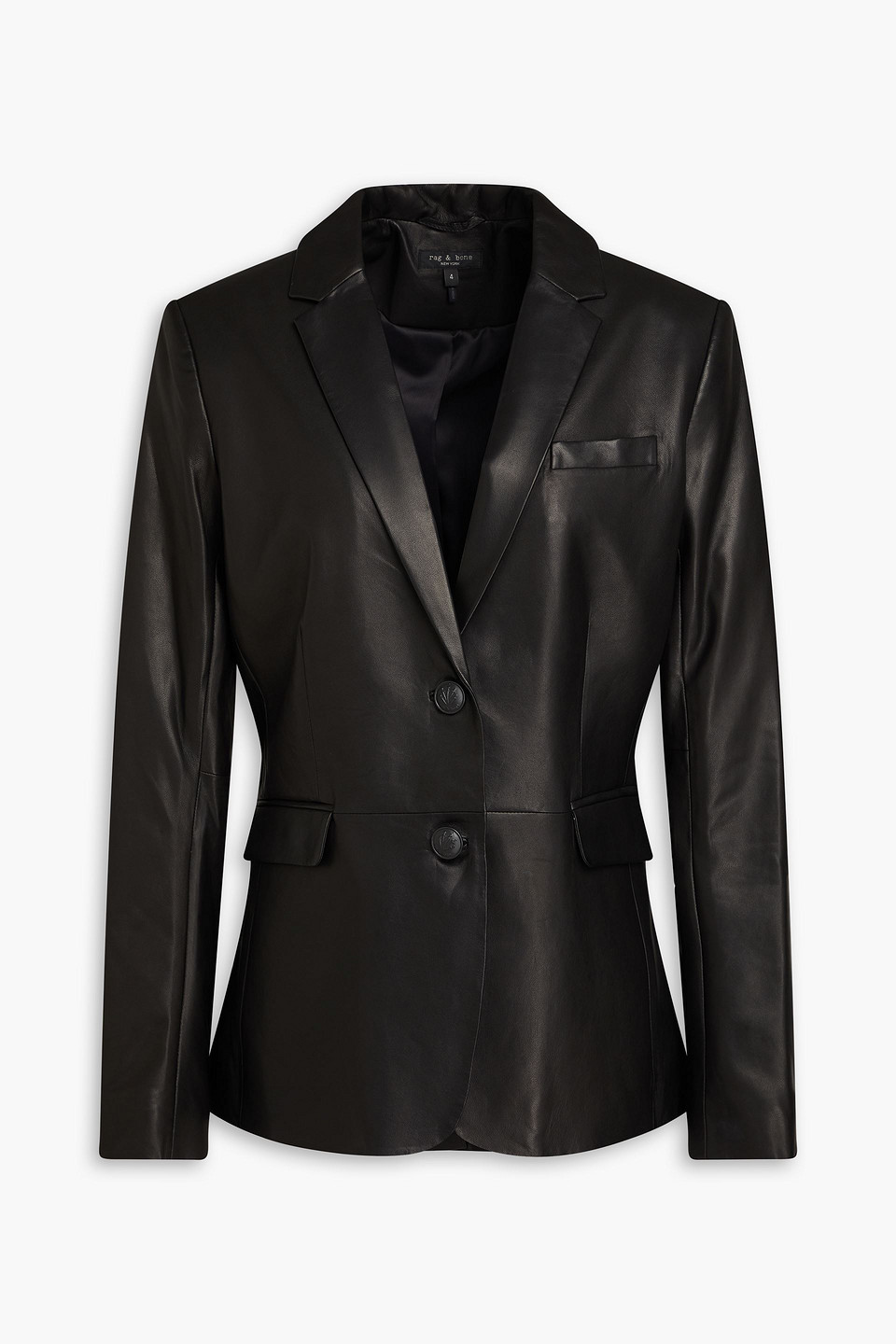Rag & Bone Icons Charles Leather Blazer In Black