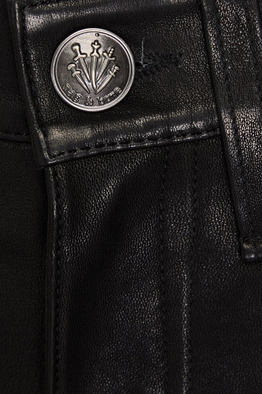 RAG & BONE بنطلون من الجلد بقصة أرجل ضيقة