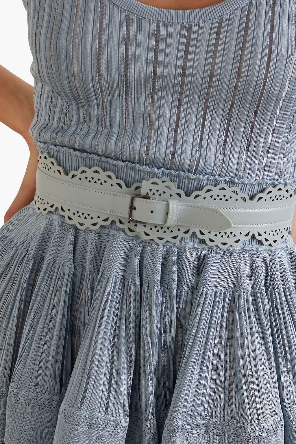 ALAÏA Laser-cut leather waist belt