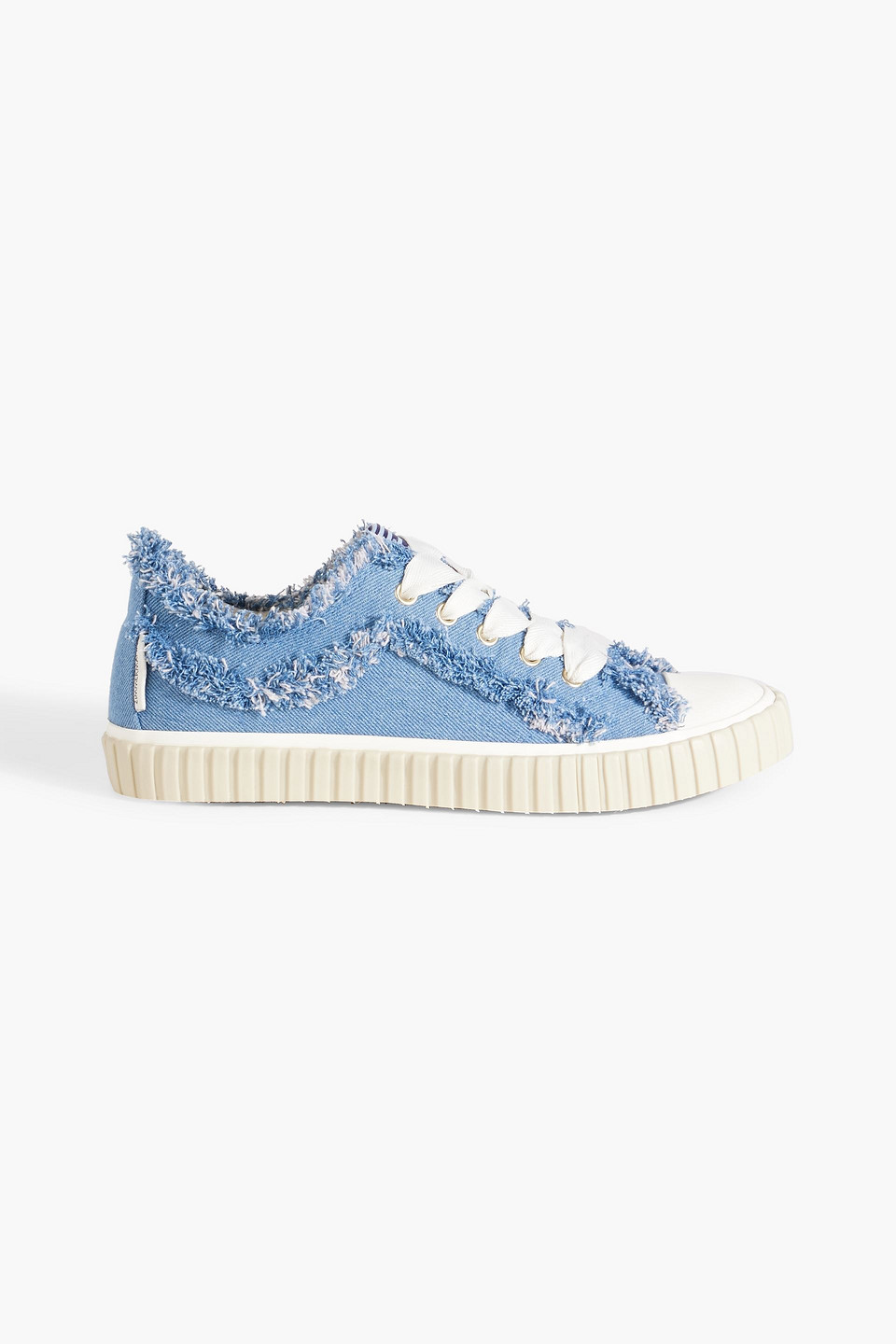 Zimmermann Frayed Denim Sneakers In Light Denim