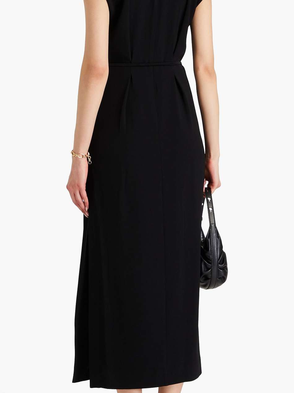 harriet belted crepe midi dress