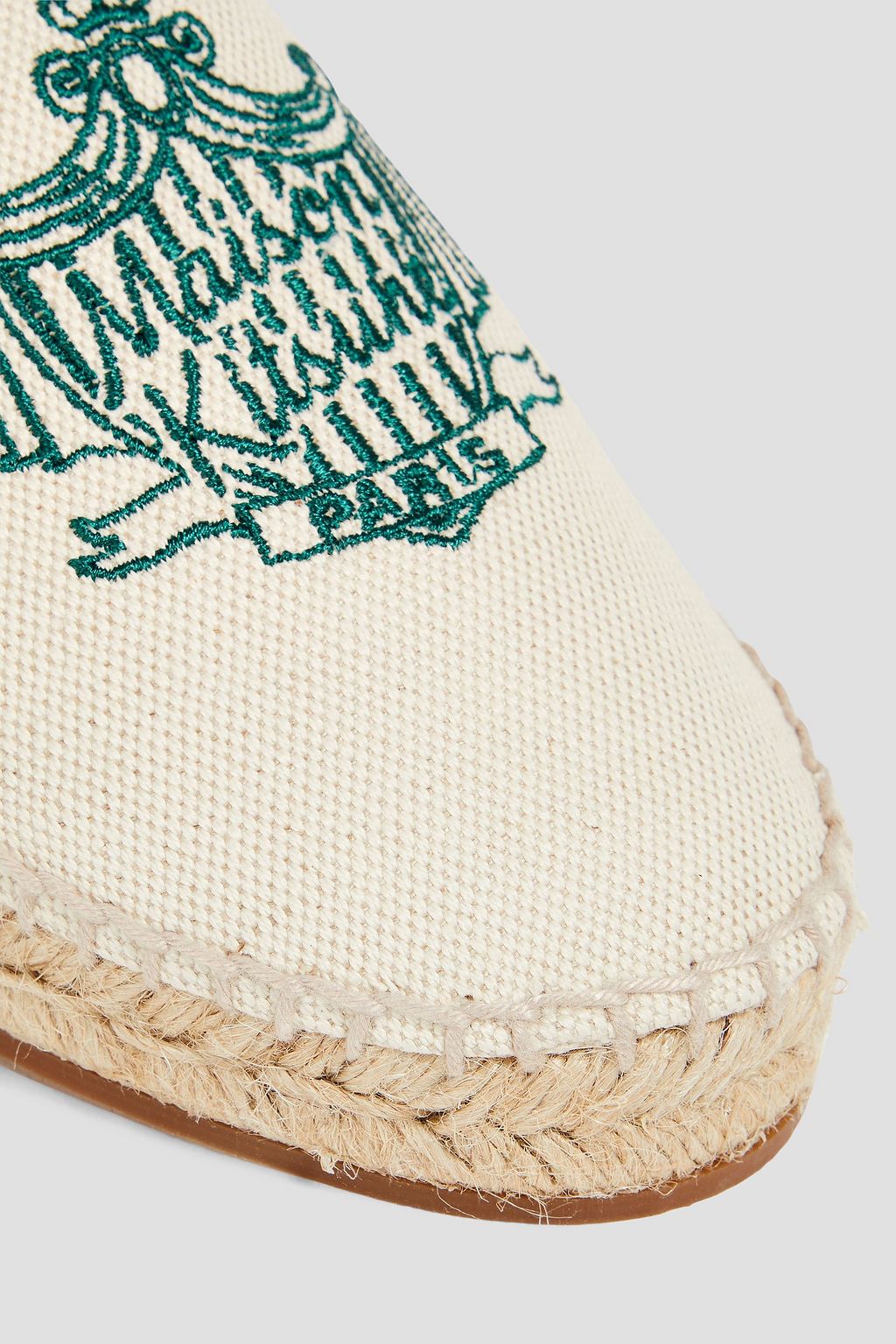 MAISON KITSUNÉ Embroidered canvas espadrilles