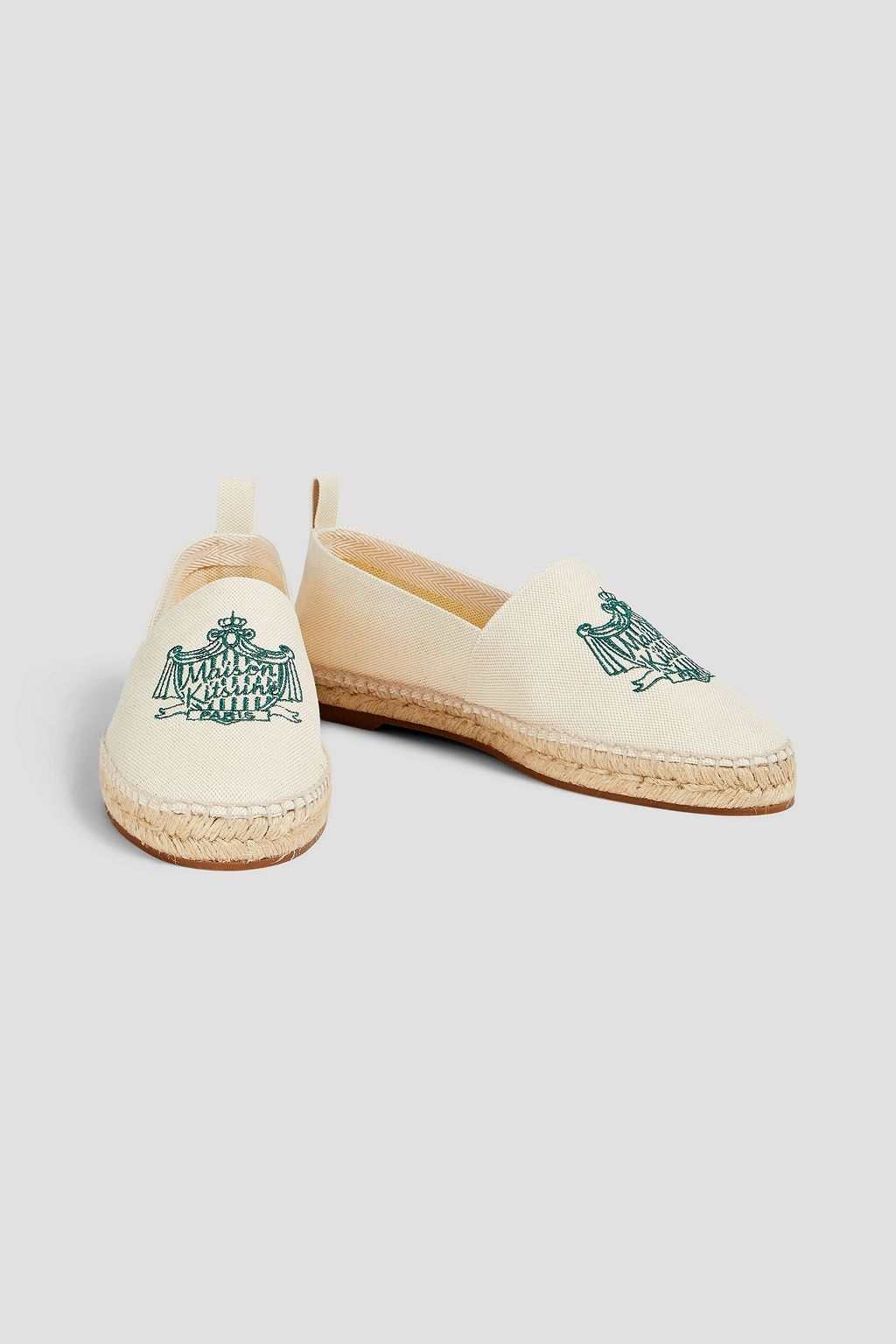 MAISON KITSUNÉ Embroidered canvas espadrilles
