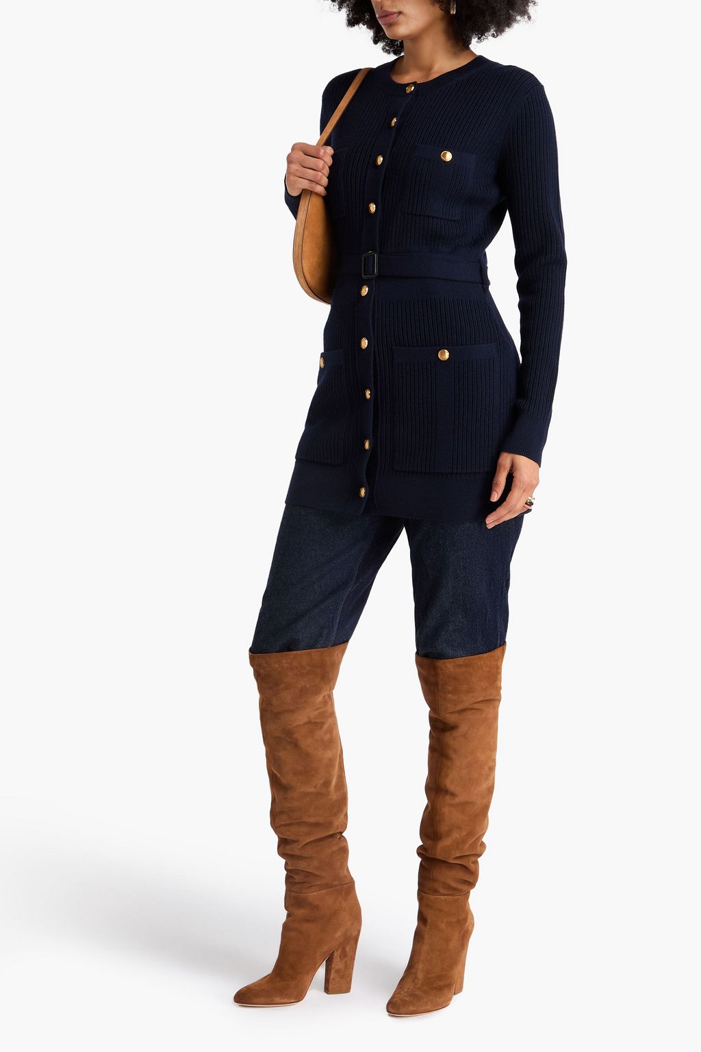 CHLOÉ Belted wool-blend cardigan