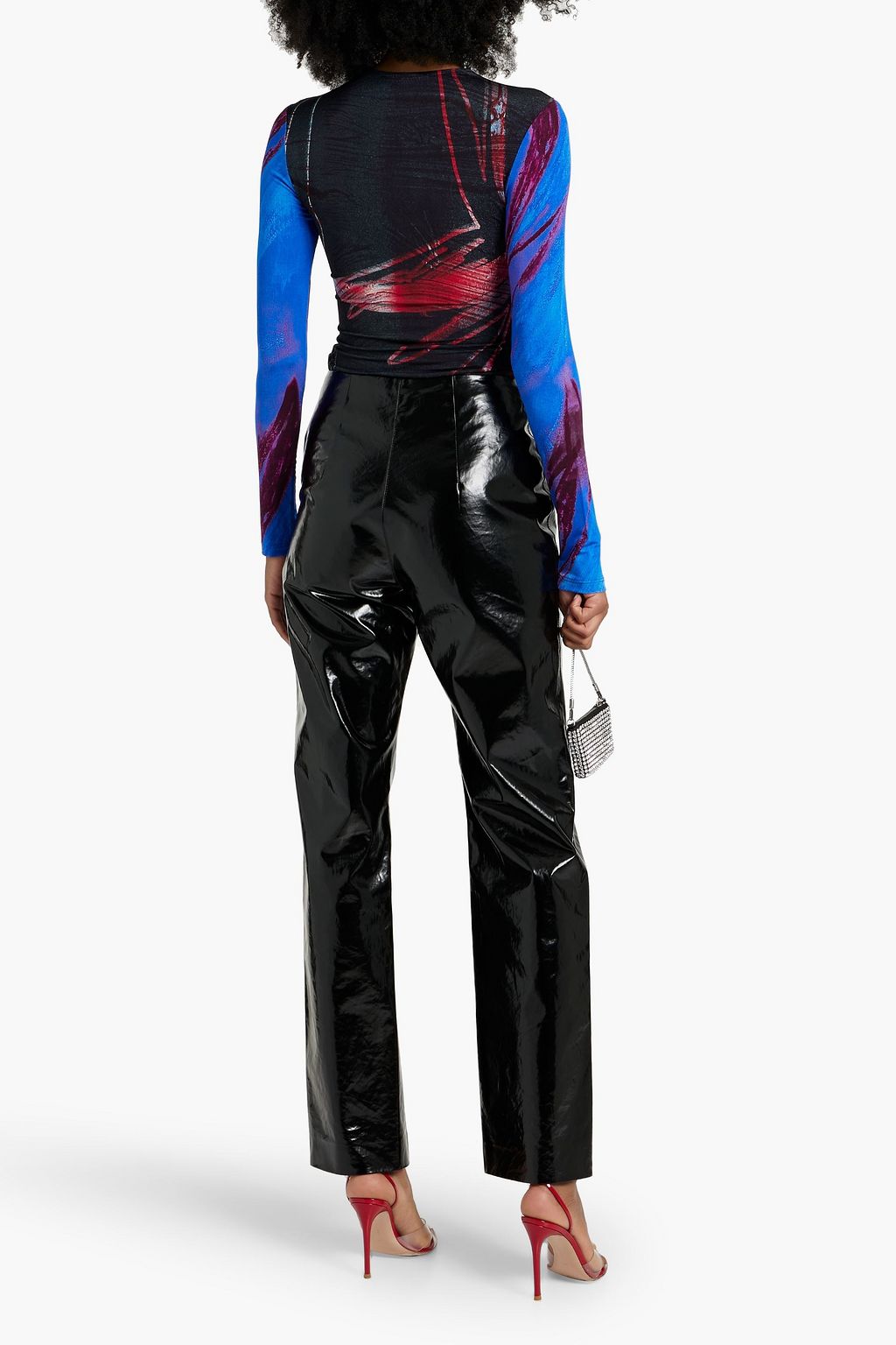 LOUISA BALLOU Printed stretch-mesh top