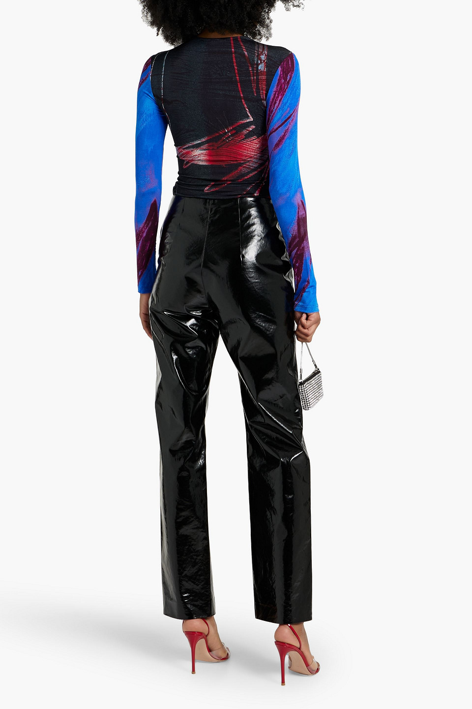 LOUISA BALLOU PRINTED STRETCH-JERSEY TOP