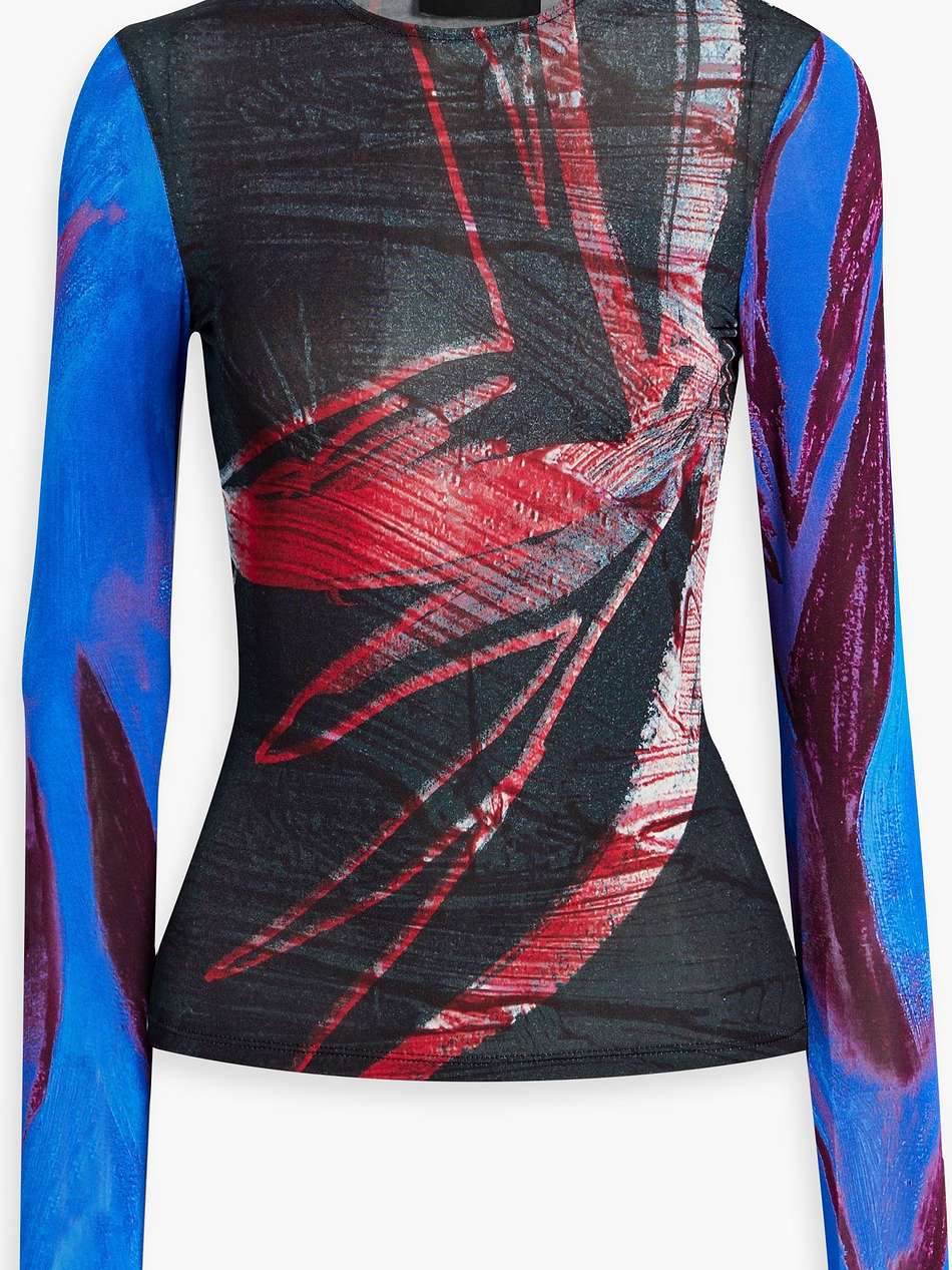printed stretch-jersey top