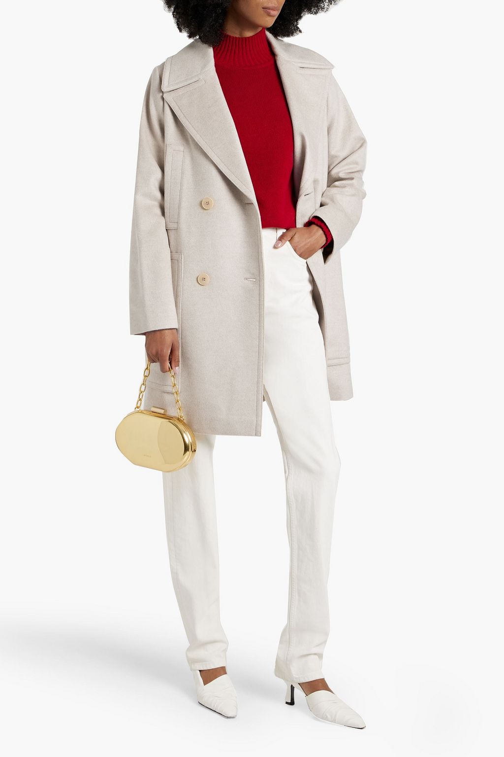 BURBERRY Double-breasted cashmere-felt coat
