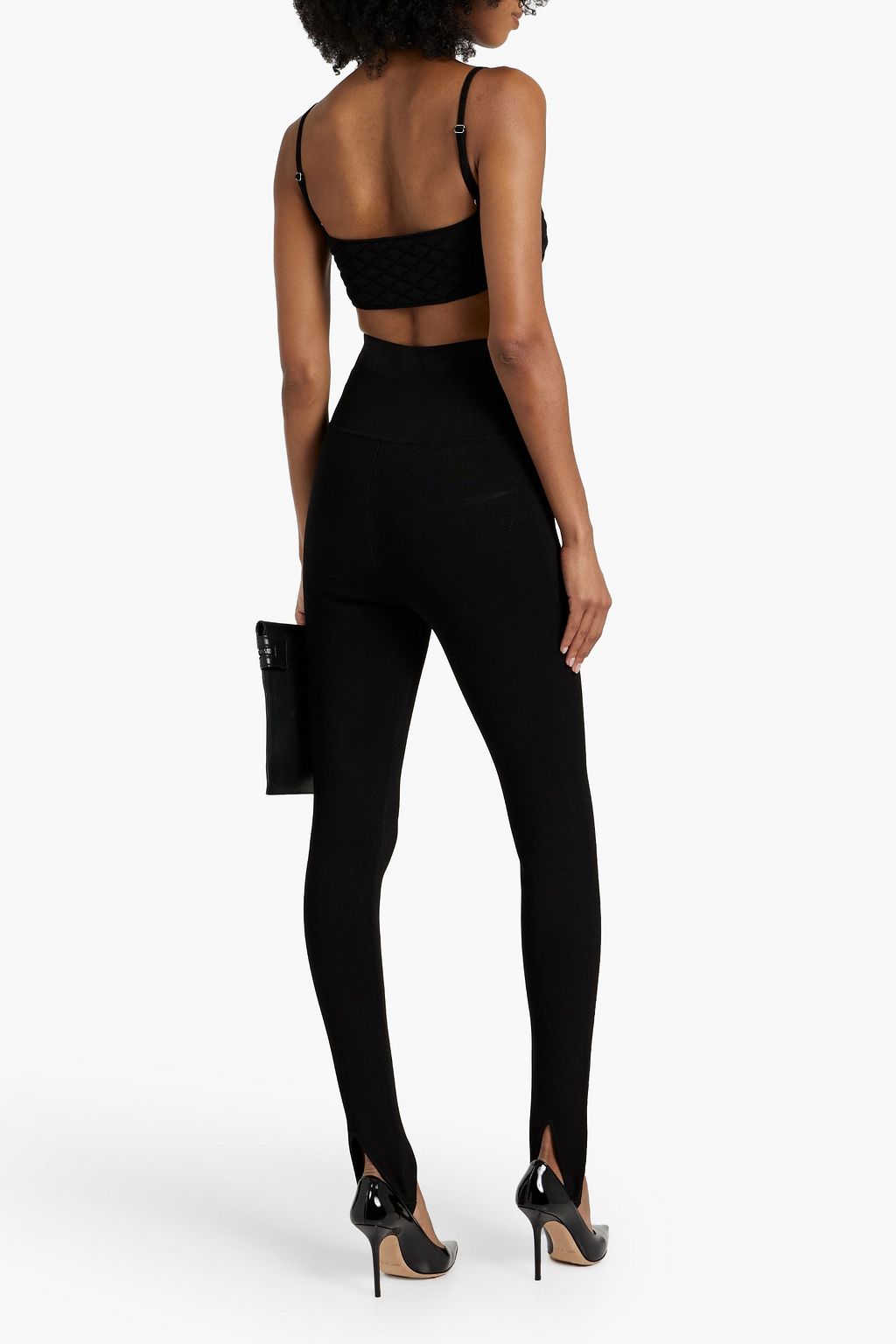 VB BODY VICTORIA BECKHAM Stirrup ribbed-knit leggings