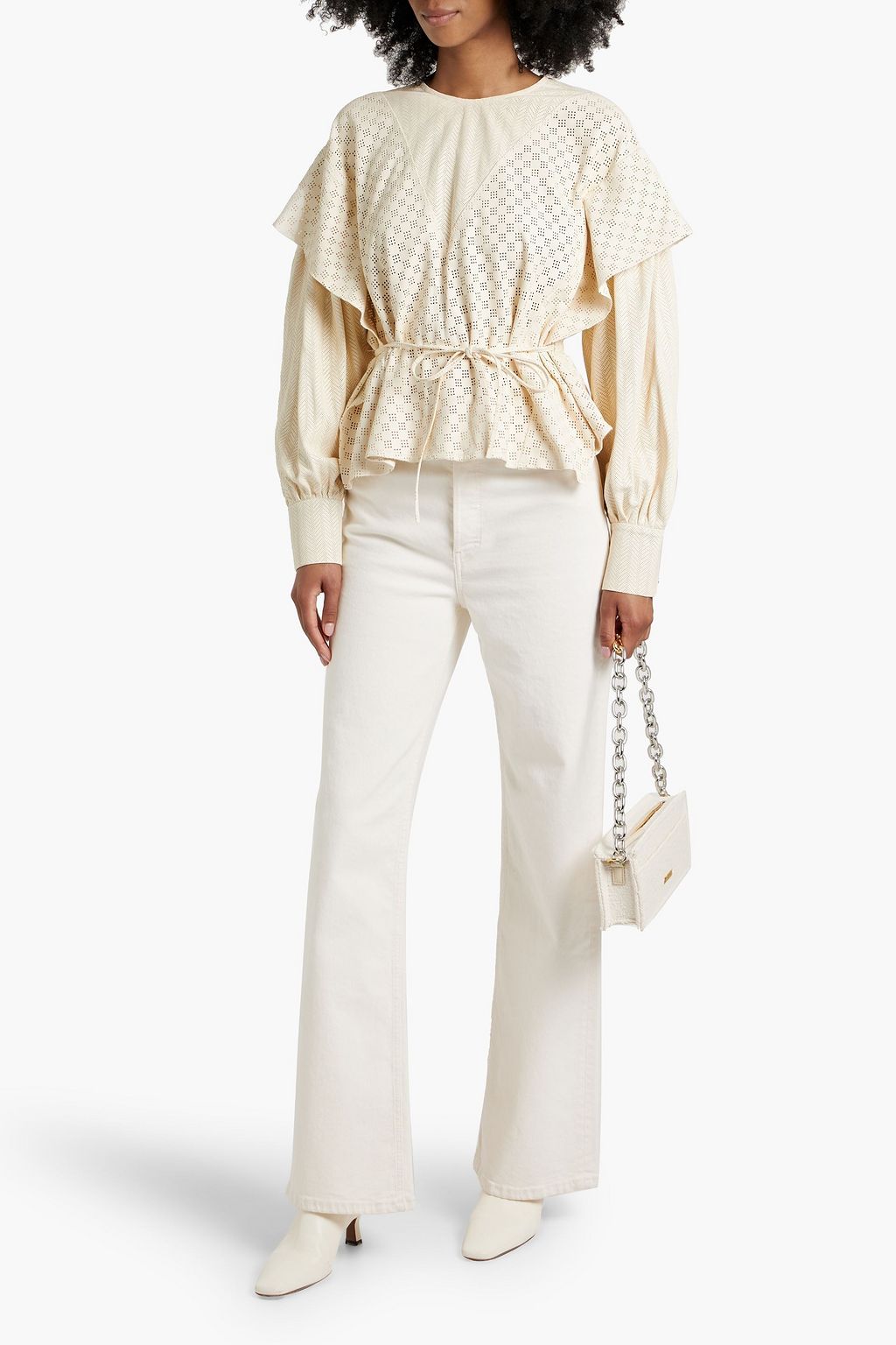 IRO Tilok belted laser-cut leather top