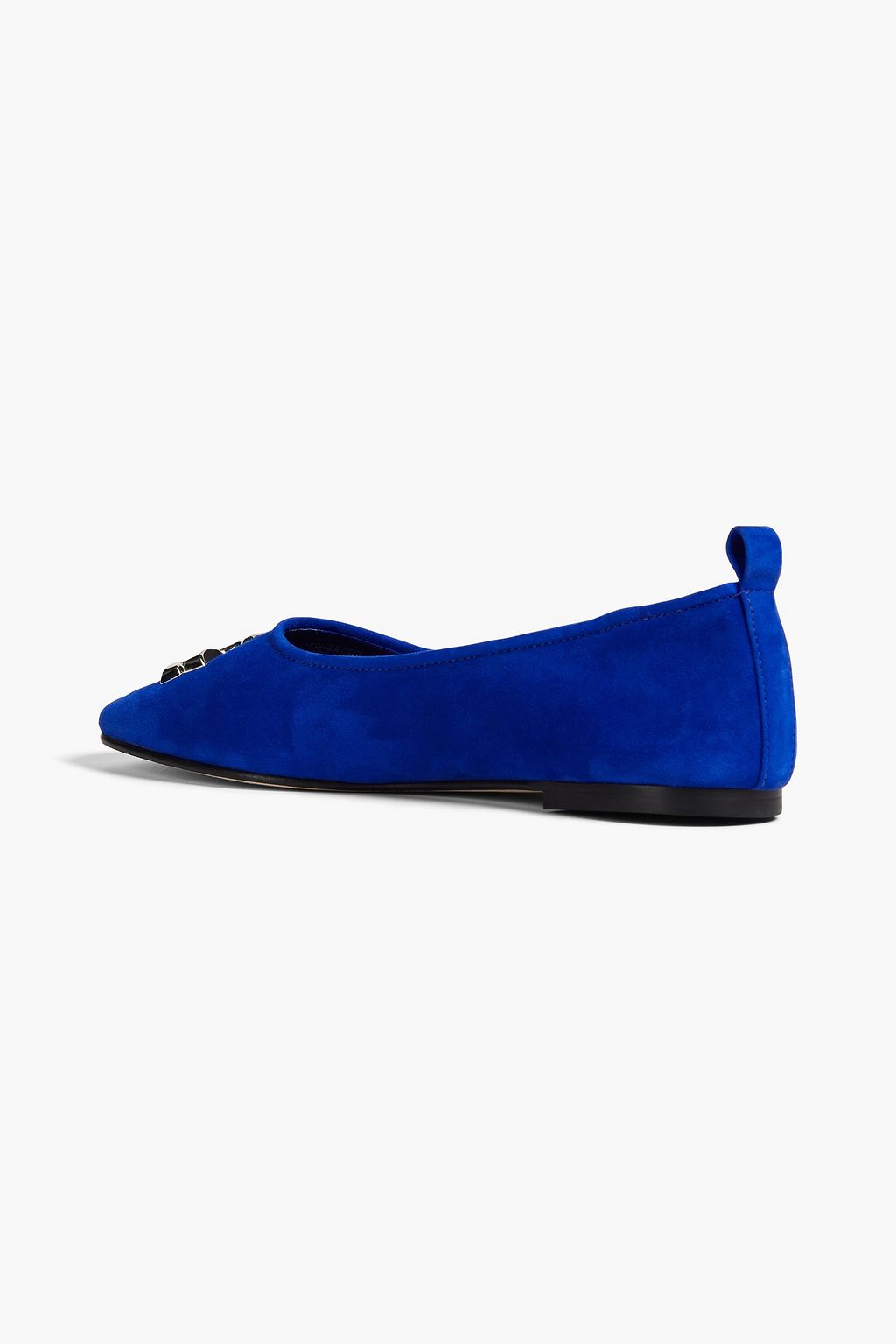 TORY BURCH 일리노어 장식 디테일 스웨이드 발레리나 플랫