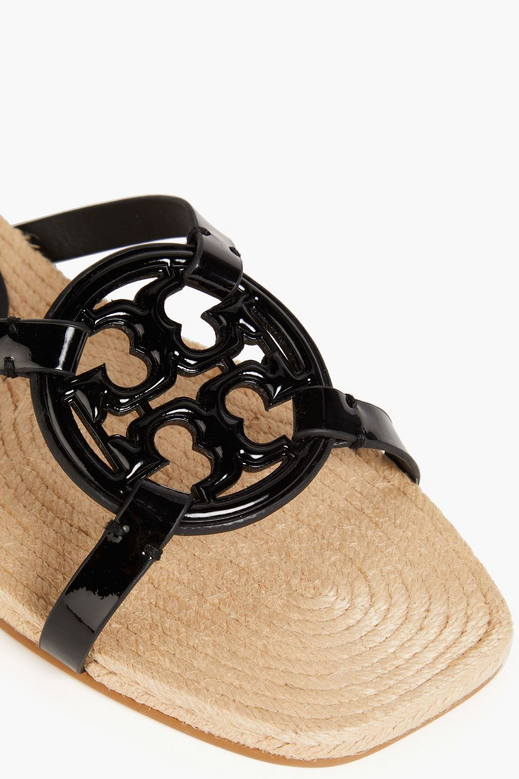 TORY BURCH Bombe Miller Sandalen aus Lackleder mit Verzierung