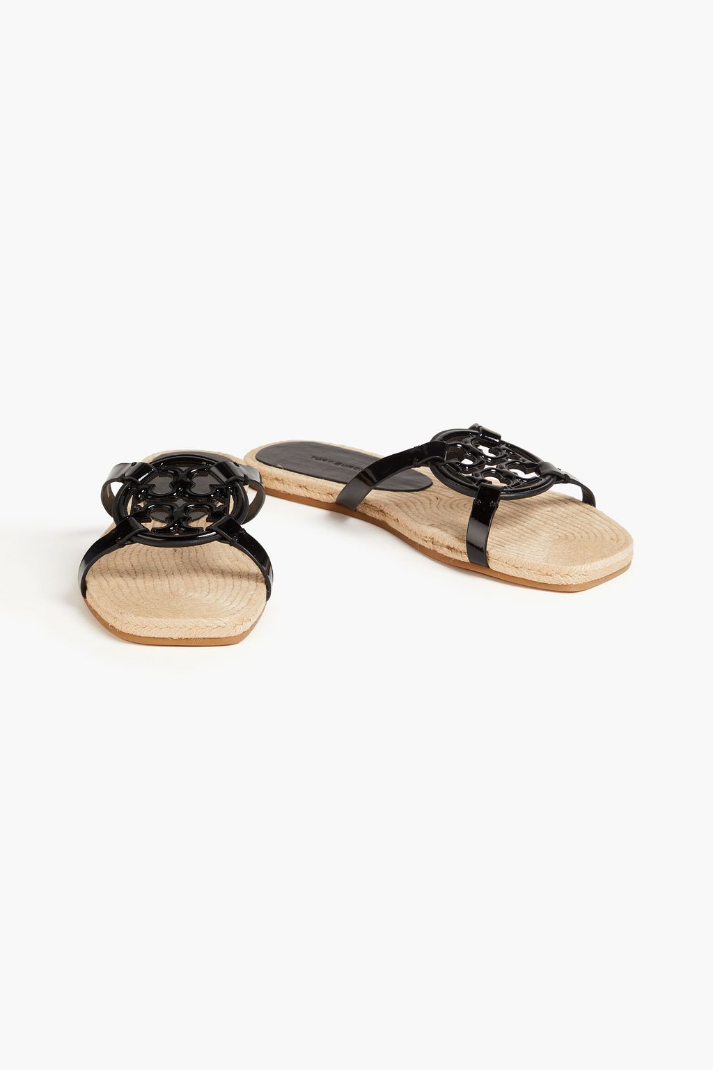 TORY BURCH Bombe Miller Sandalen aus Lackleder mit Verzierung