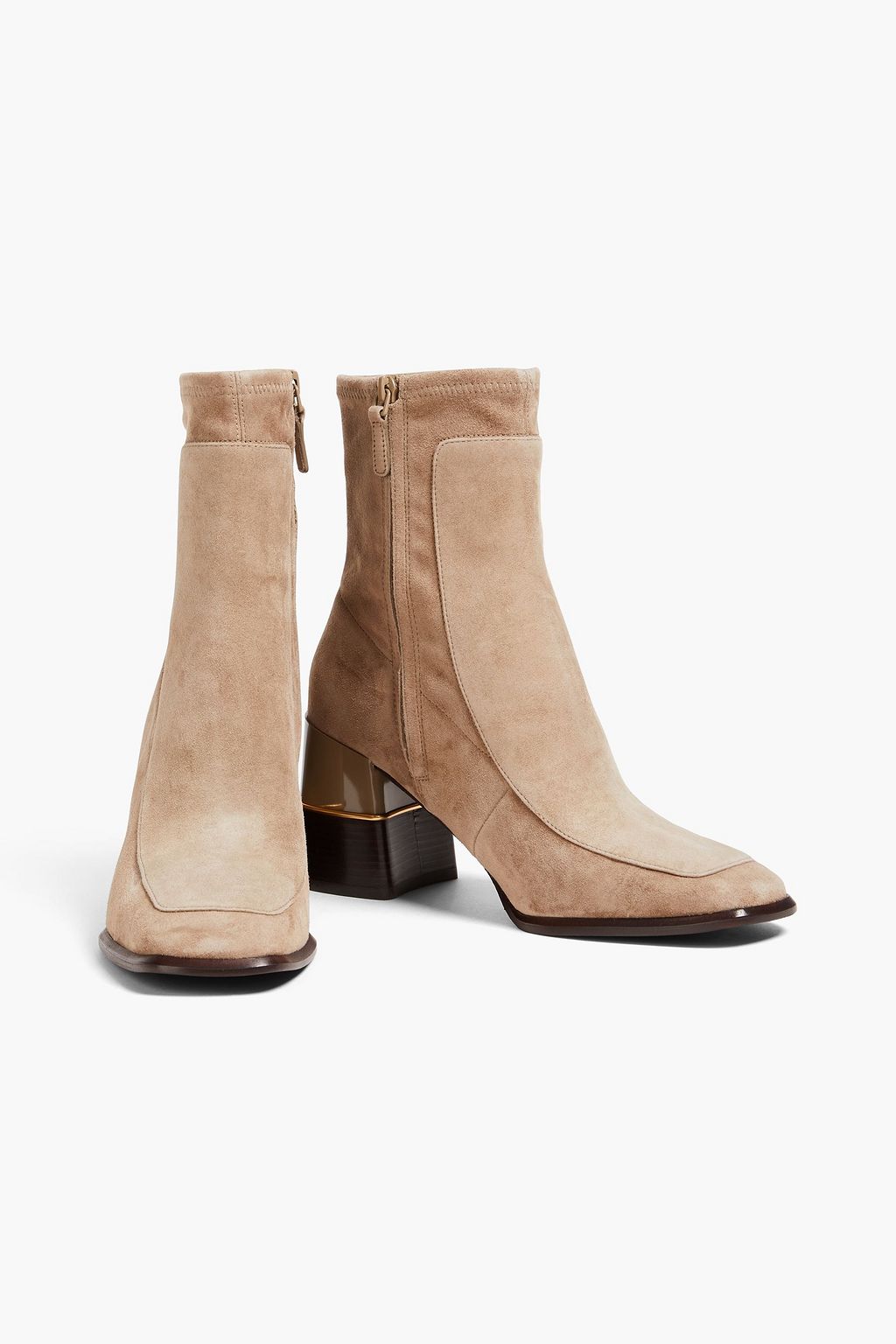 TORY BURCH بوت بطول الكاحل من جلد السويد
