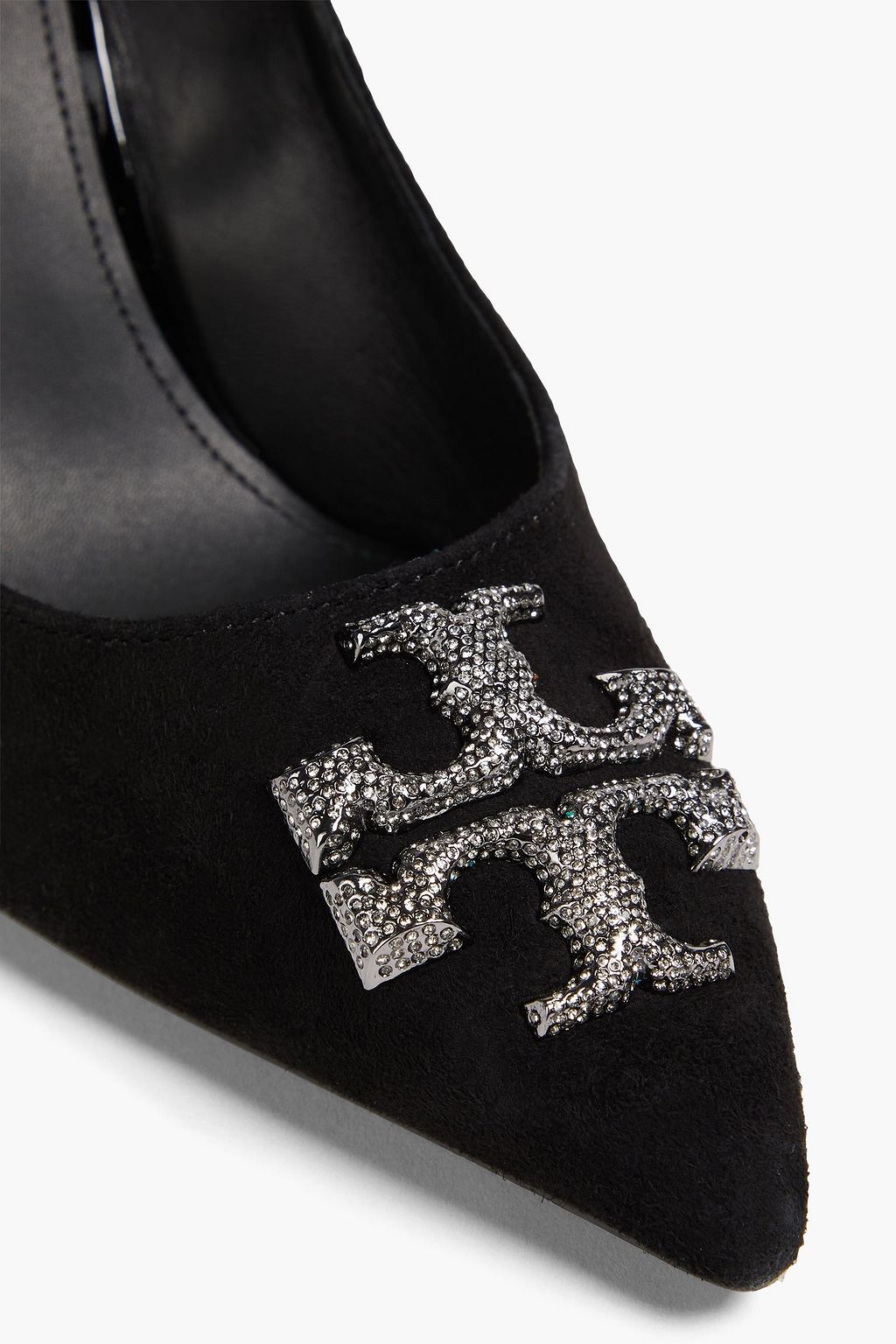 TORY BURCH Eleanor embellished suede pumps