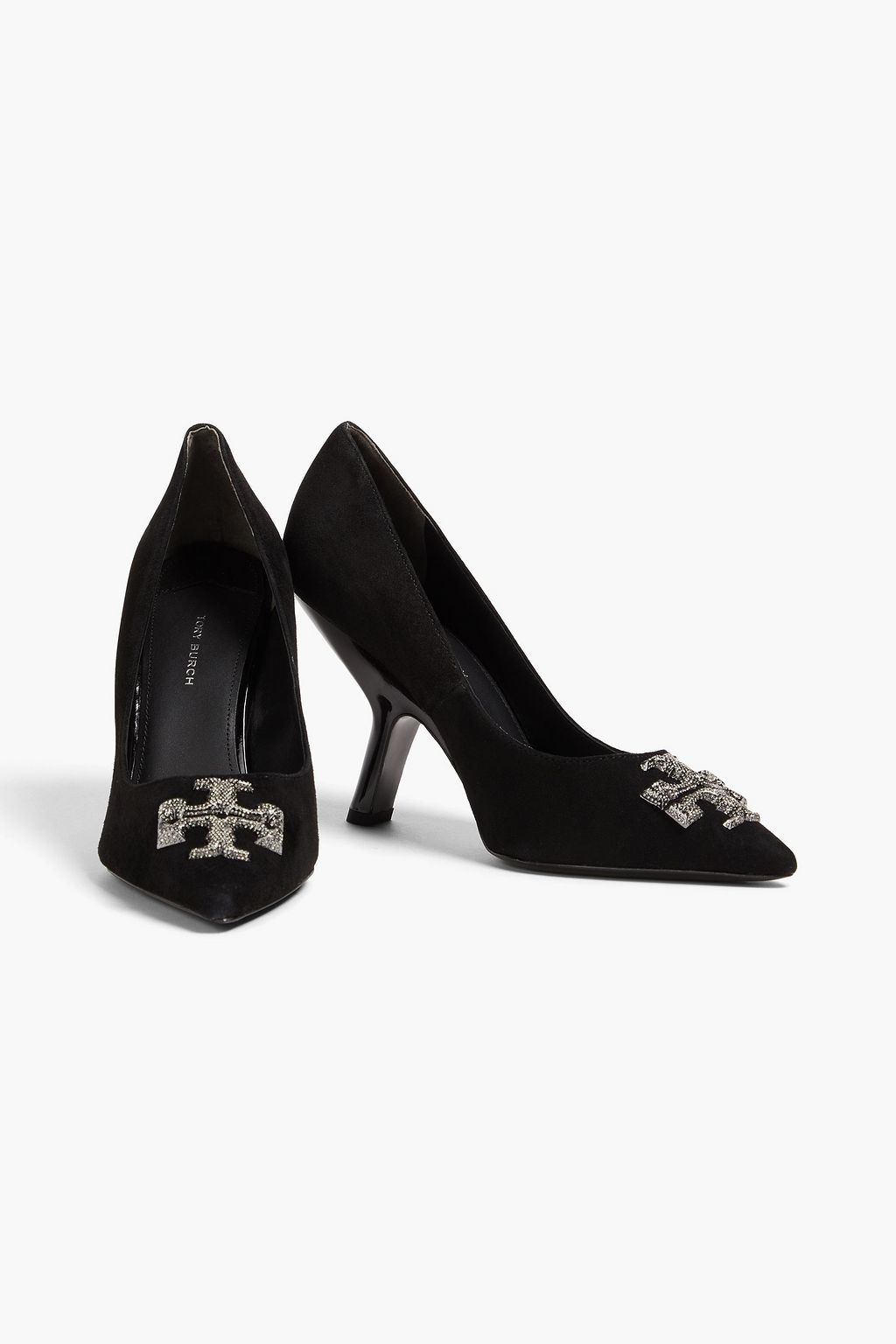 TORY BURCH Eleanor embellished suede pumps
