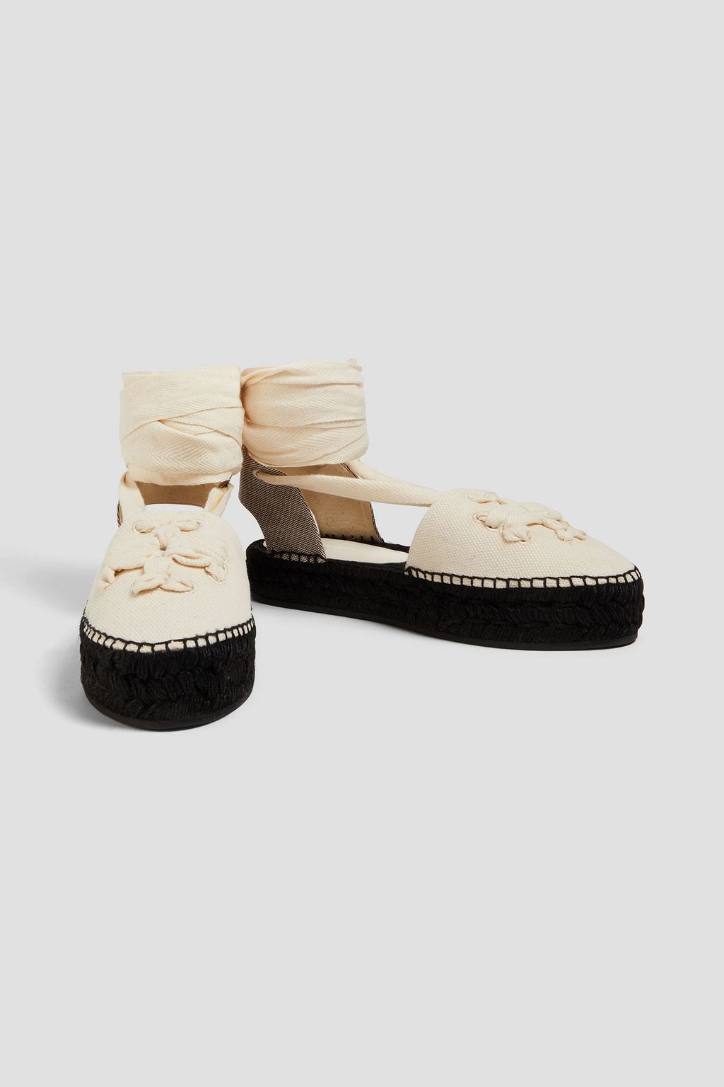 TORY BURCH Double T キャンバス エスパドリーユ プラットフォームサンダル