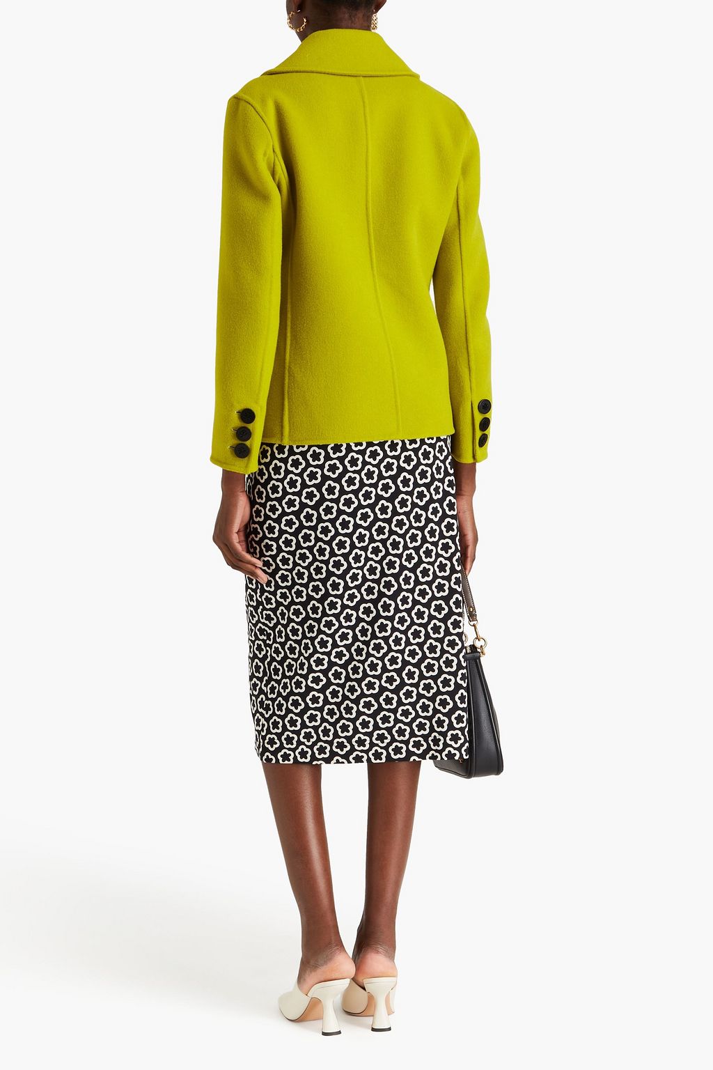 TORY BURCH معطف من صوف اللبّاد وبصفين من الأزرار