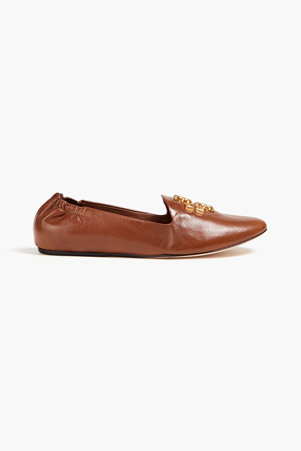Tory Burch - Eleanore embellished leather loafers - Brown - US 10.5