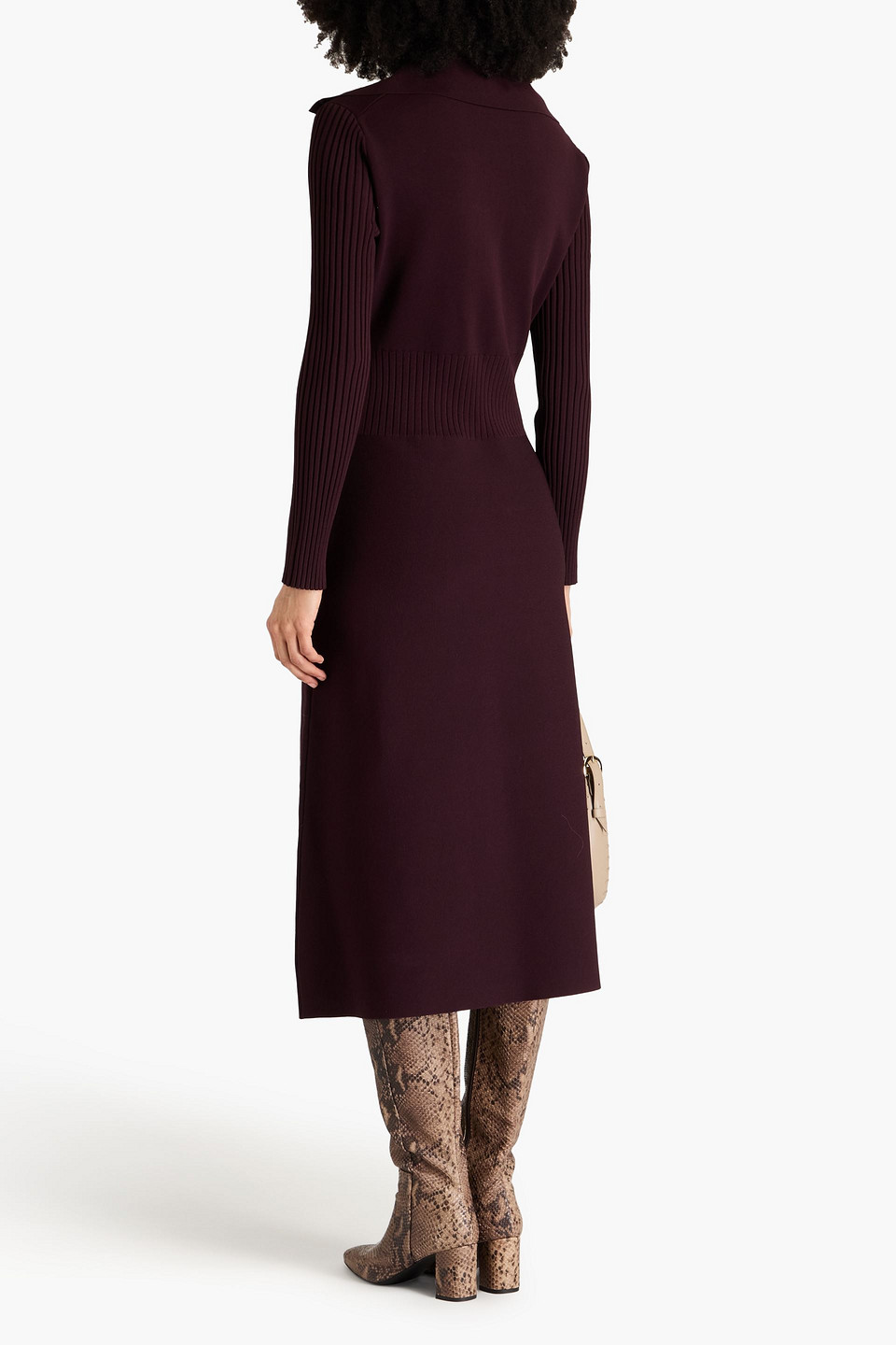  Tory Burch - Midikleid Aus Stretch-strick - Burgunderrot - Xxs 